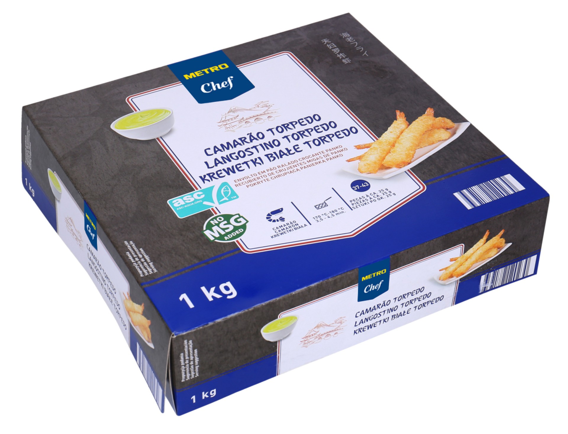 Camar�o Torpedo Panado Congelado METRO Chef 1 kg