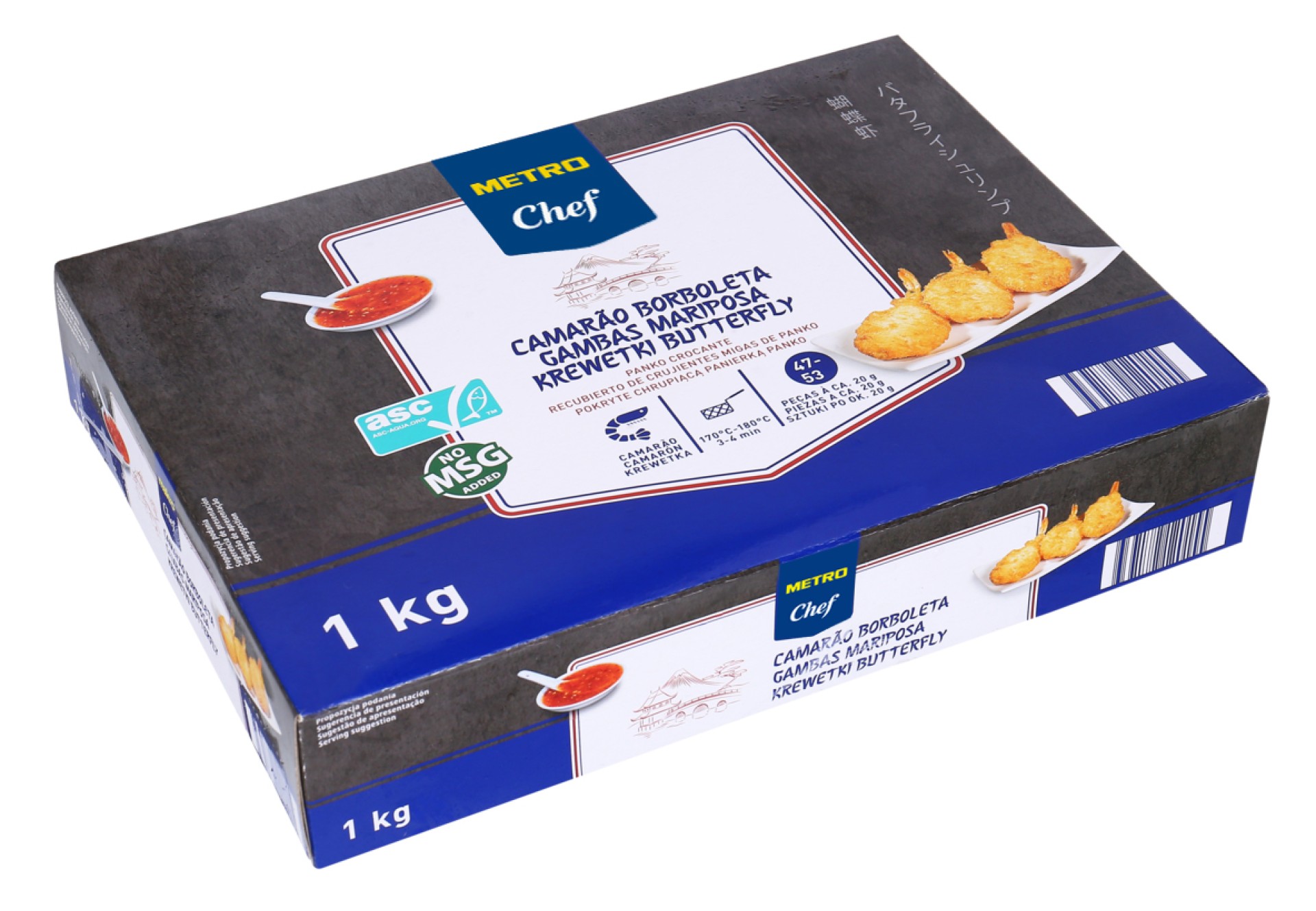Camar�o Borboleta Panado Congelado METRO Chef 1 kg