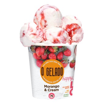 Gelado Morango & Cream Congelado O Gelado 6x460 ml