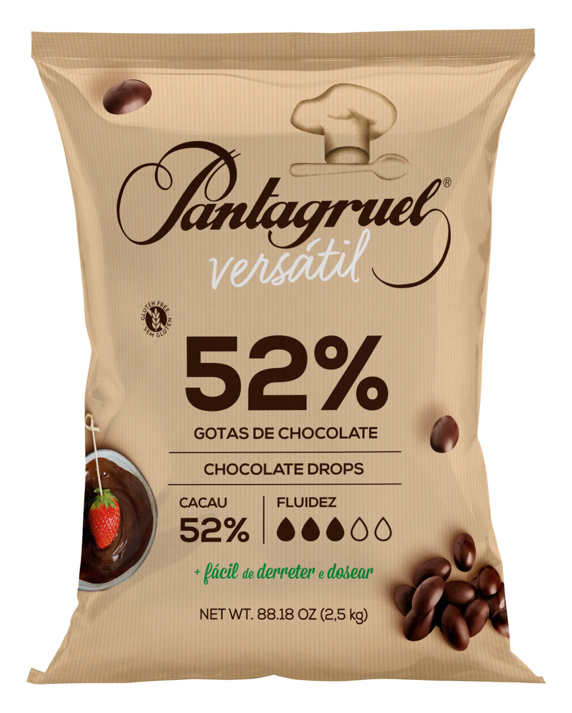 Chocolate Cacau 52% p/ Cobertura Pantagruel 2x2,5 kg