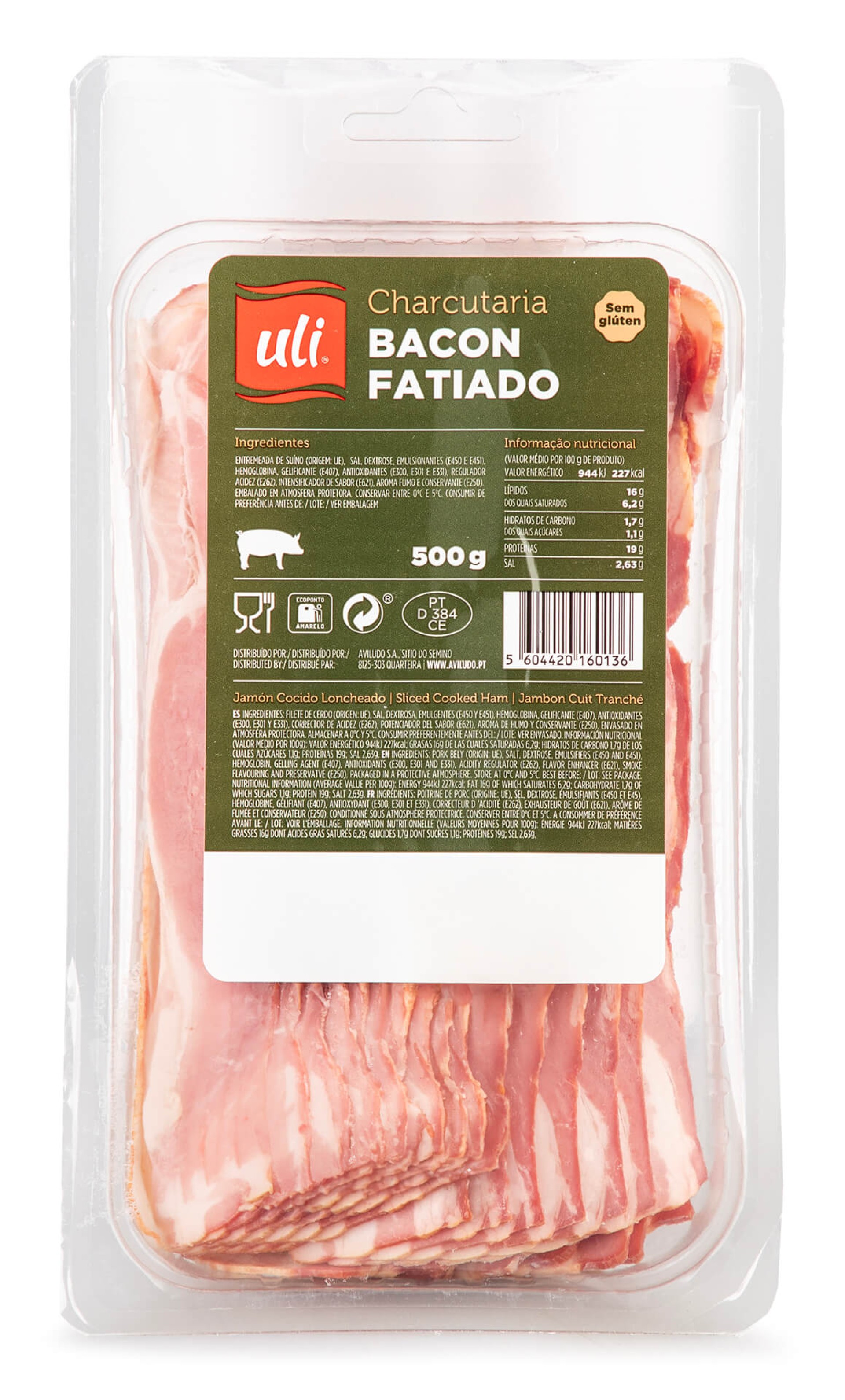 Bacon Fatiado Uli 500 g