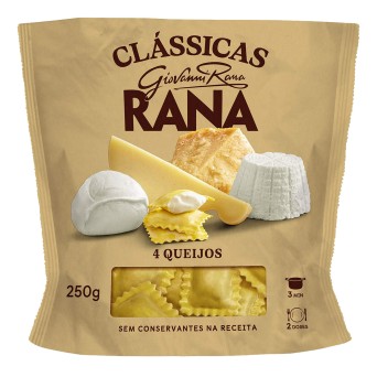 Massa Ravioli 4 Queijos Fresca Rana 8x250 g