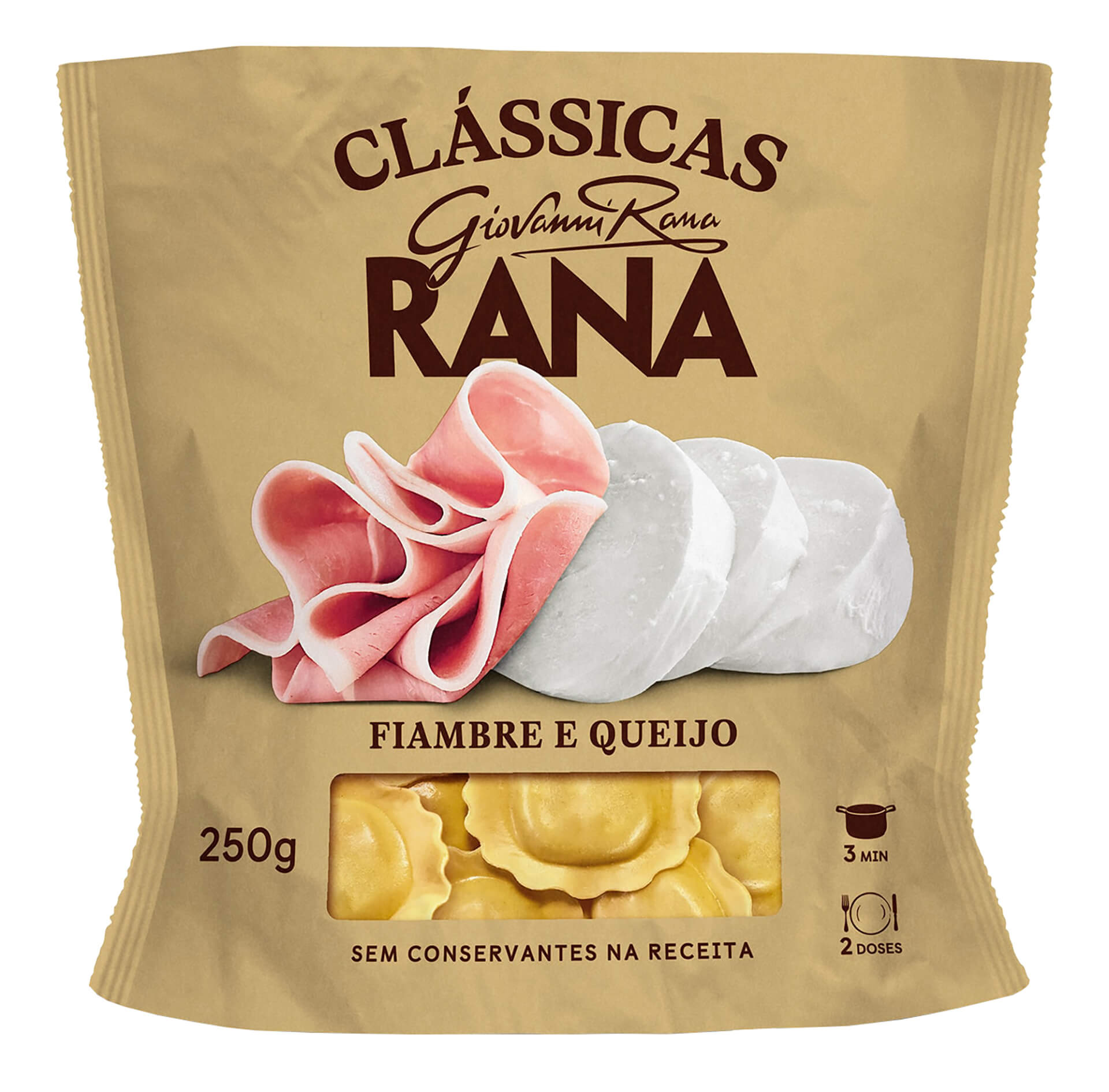 Massa Ravioli Fiambre/Queijo Fresca Rana 8x250 g Massa Ravioli Fiambre/Queijo Fresca Rana 8x250 g