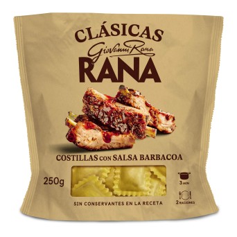 Massa Ravioli Costelas BBQ Fresca Rana 8x250 g