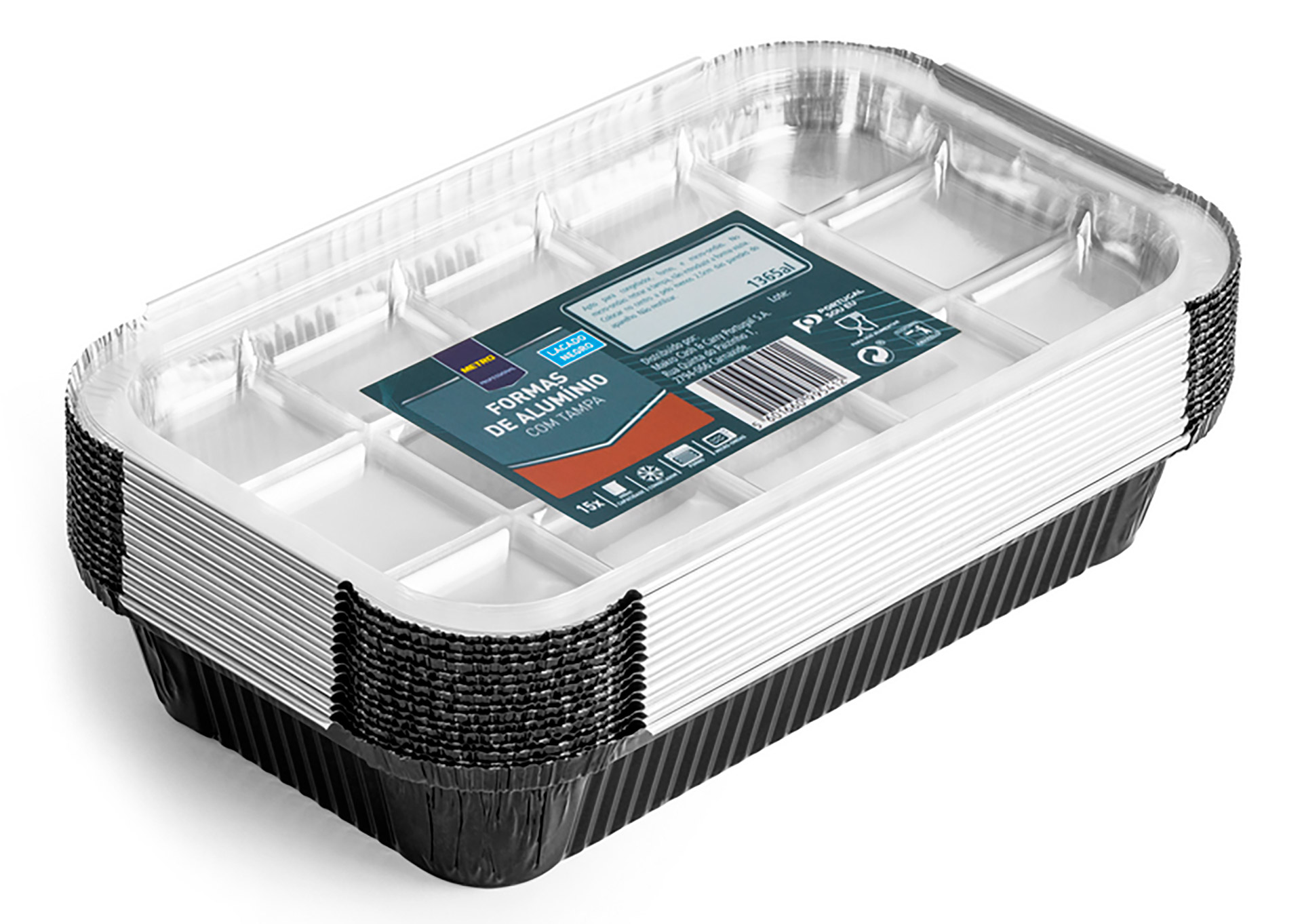 Forma Alum�nio c/ Tampa 600 ml METRO Profissional Emb. 15 Un
