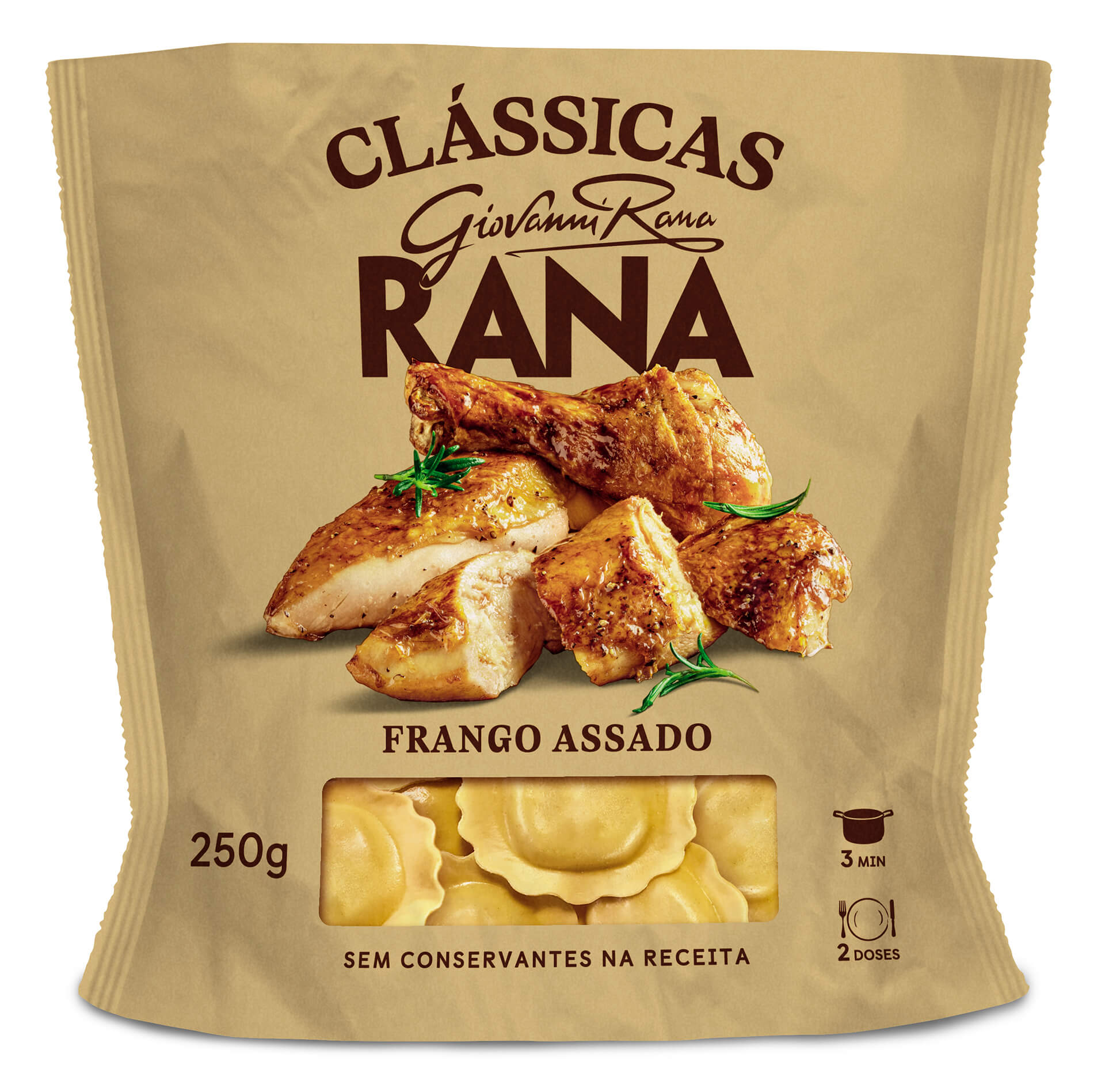 Massa Ravioli Frango/Alecrim Fresca Rana 8x250 g