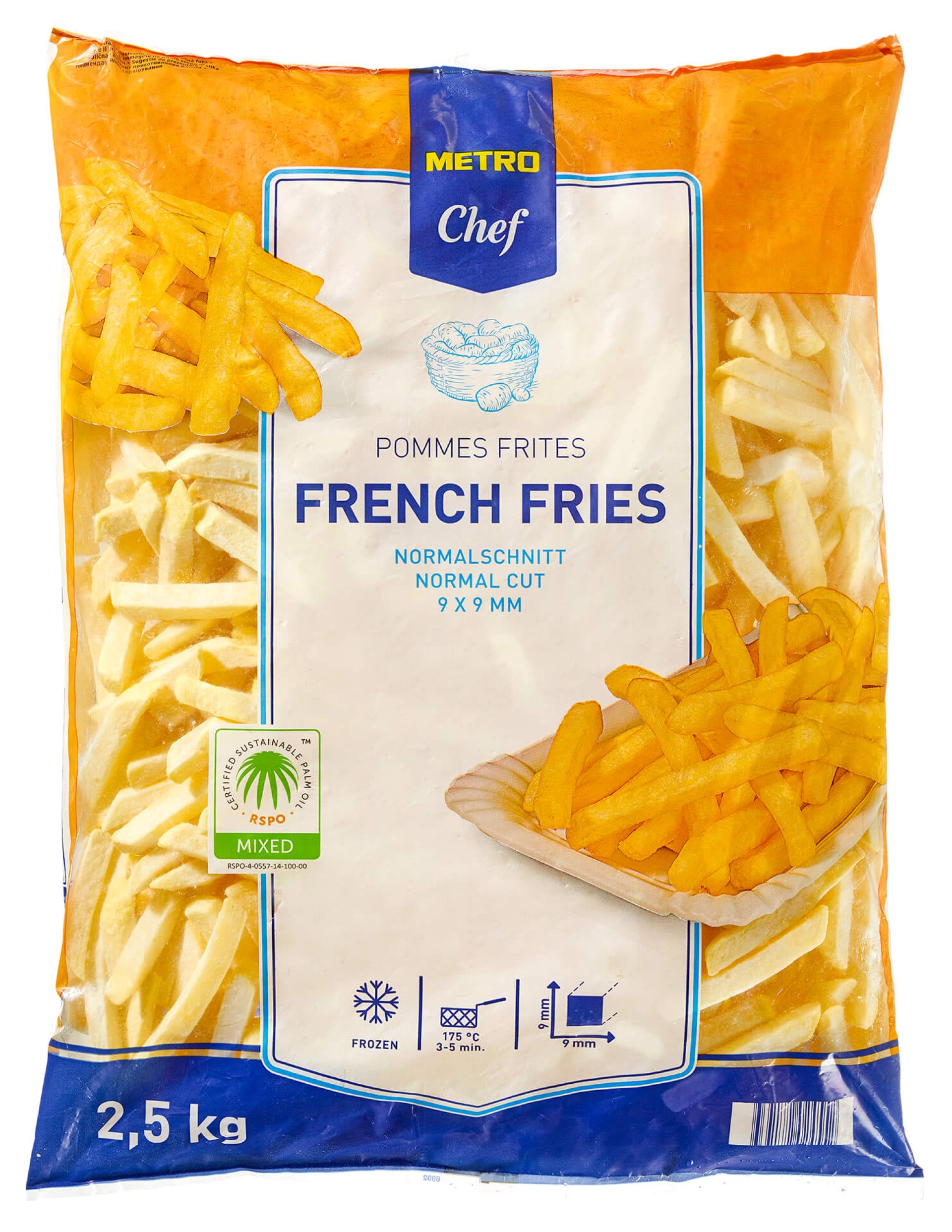 Batata Palito 9/9 Congelada METRO Chef 4x2,5 kg