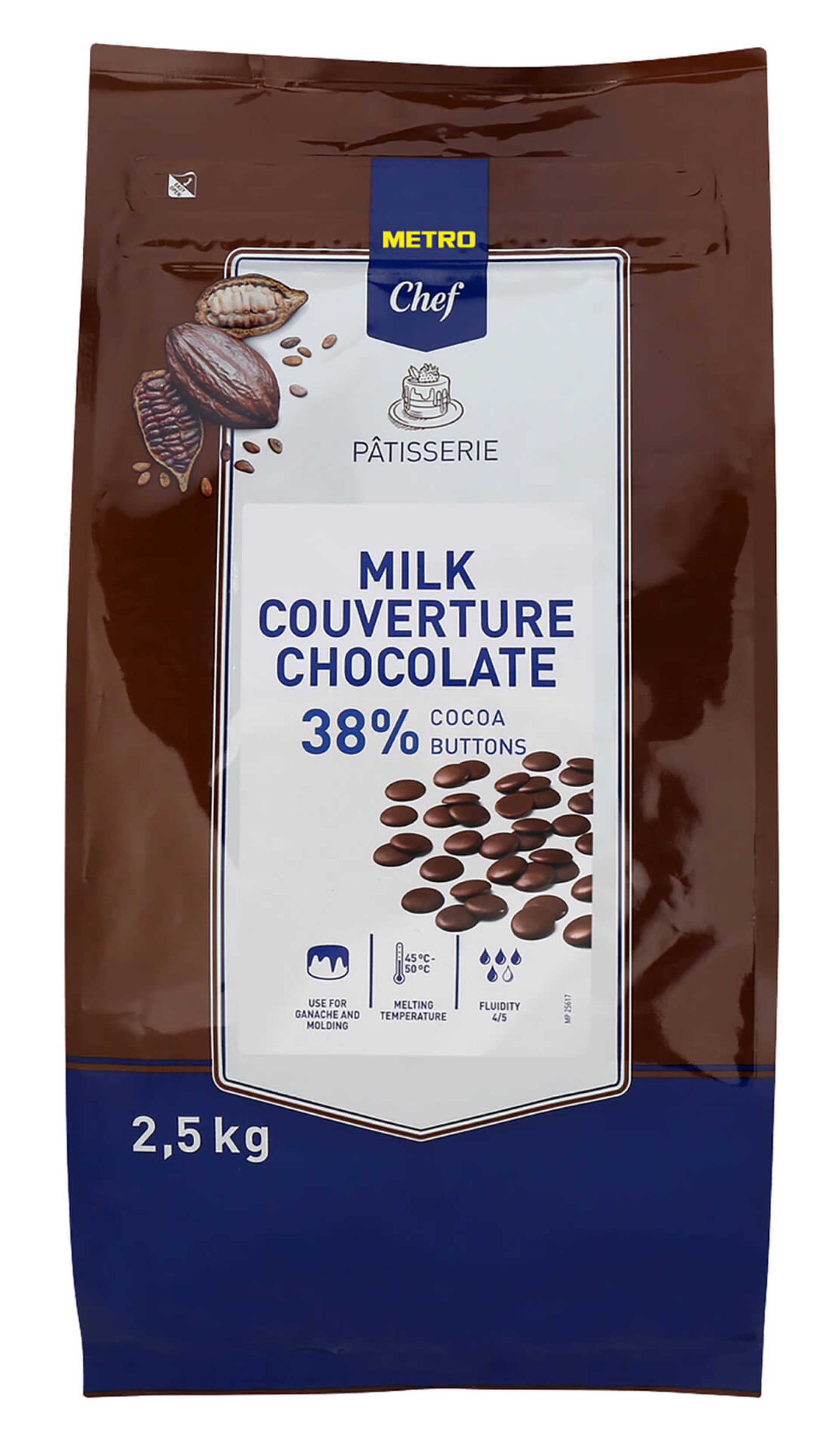 Chocolate Leite 38% Bot�es METRO Chef 2,5 kg