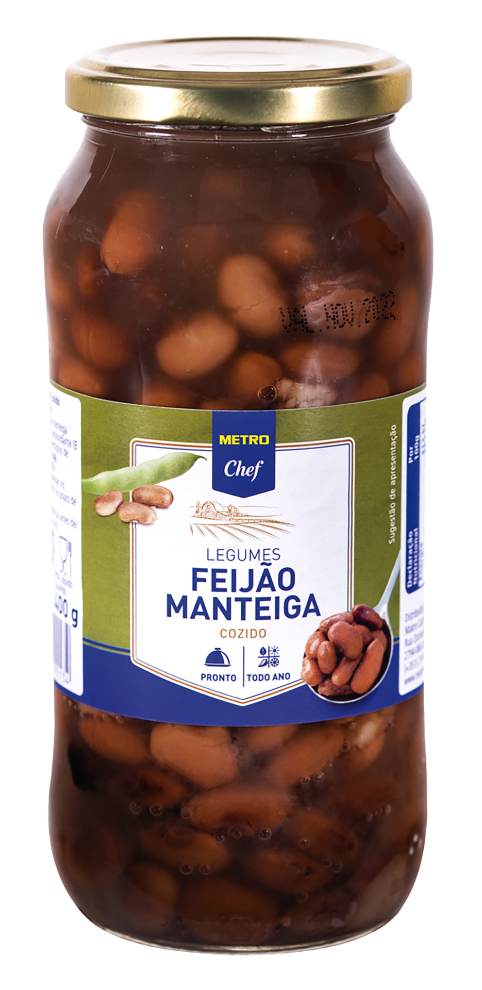 Feijão Manteiga METRO Chef Frasco 12x540 g Feijão Manteiga METRO Chef Frasco 12x540 g