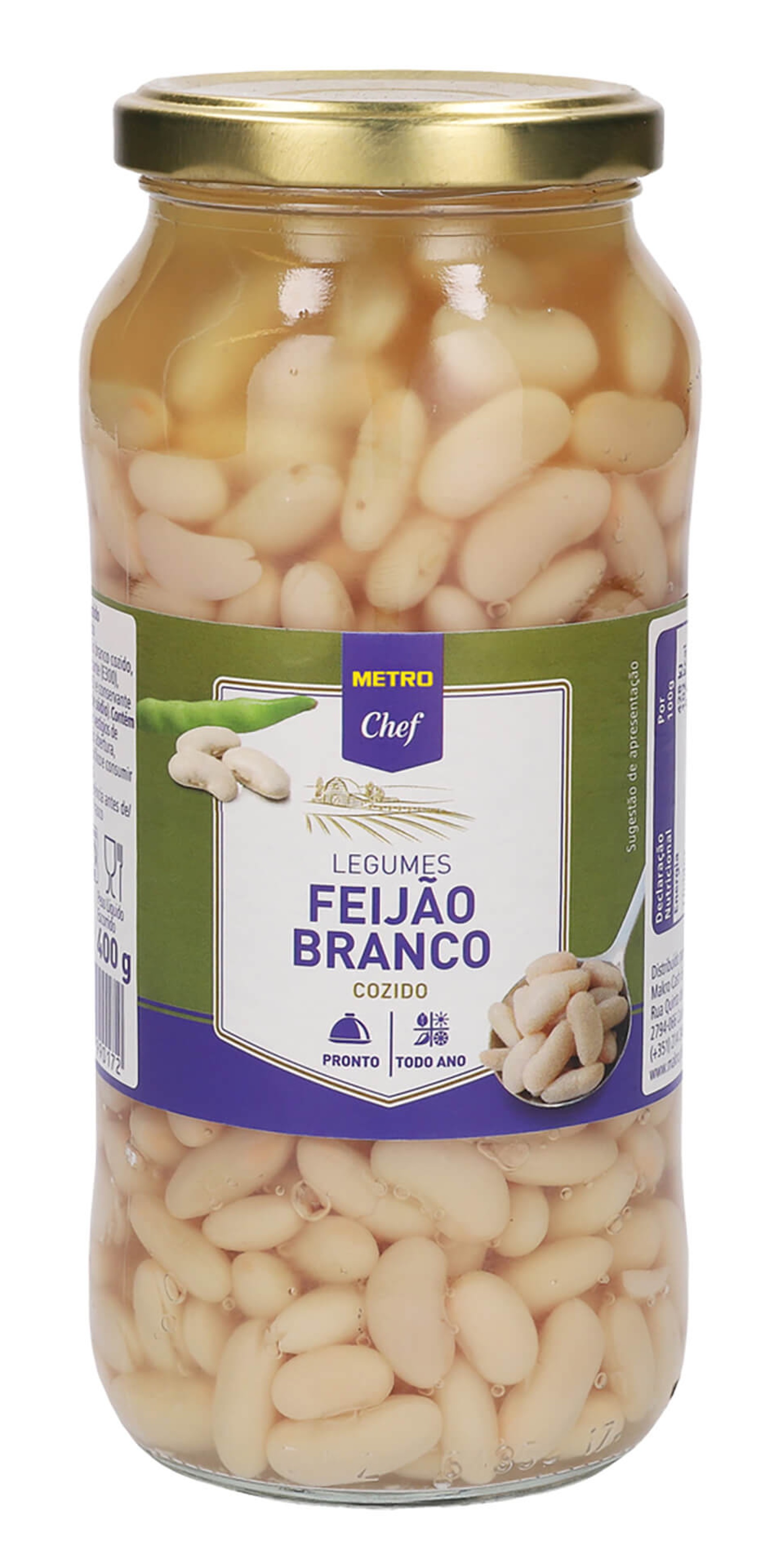 Feijão Branco METRO Chef Frasco 12x540 g Feijão Branco METRO Chef Frasco 12x540 g