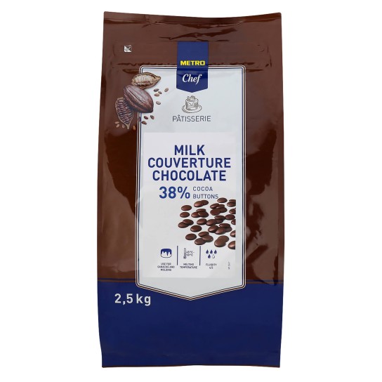 Chocolate Leite 38% Botes METRO Chef 2,5 kg