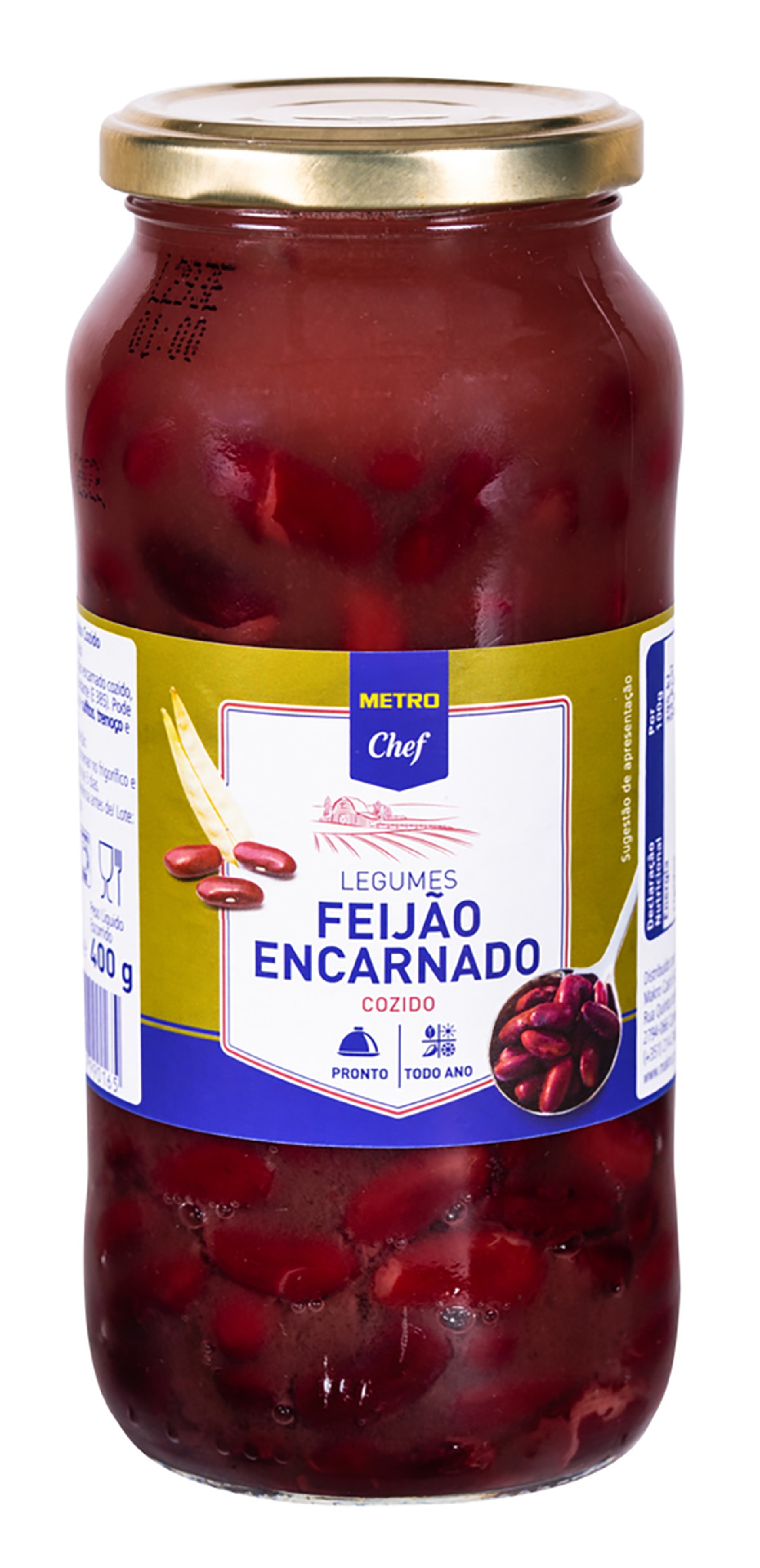 Feijão Encarnado METRO Chef Frasco 12x540 g Feijão Encarnado METRO Chef Frasco 12x540 g