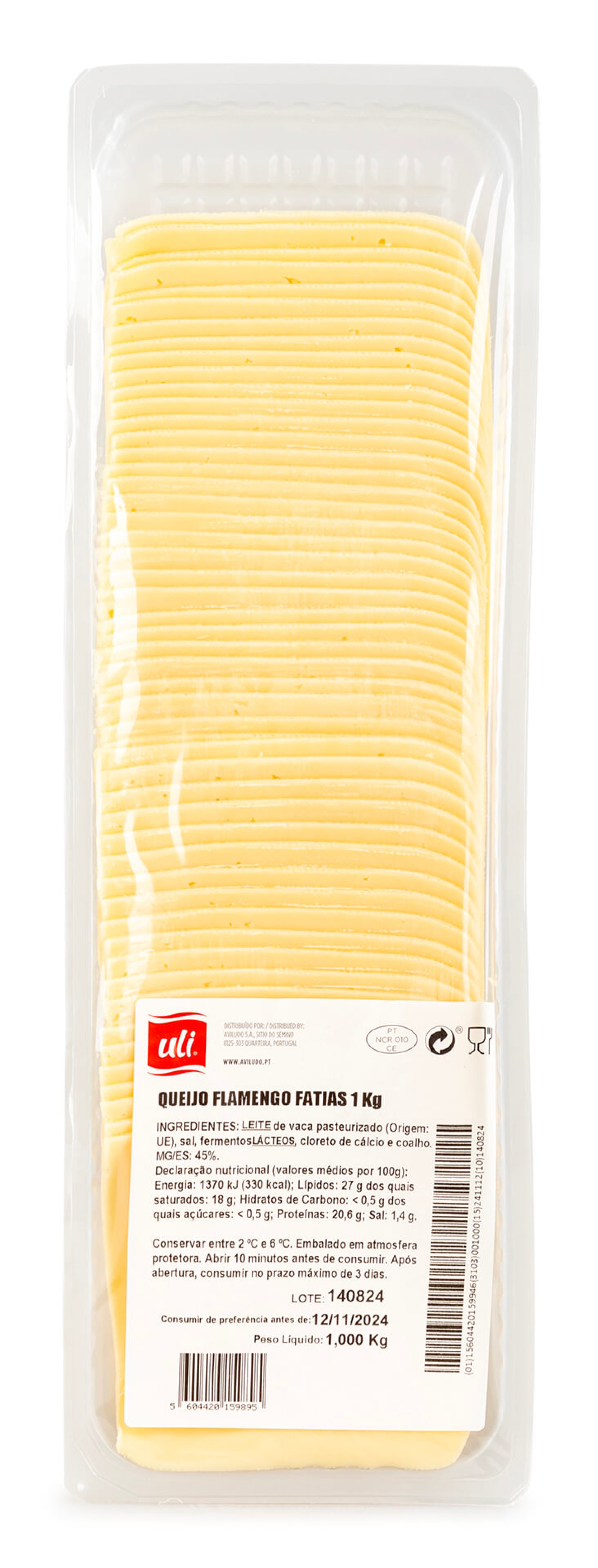 Queijo Flamengo Fatiado Uli 1 kg