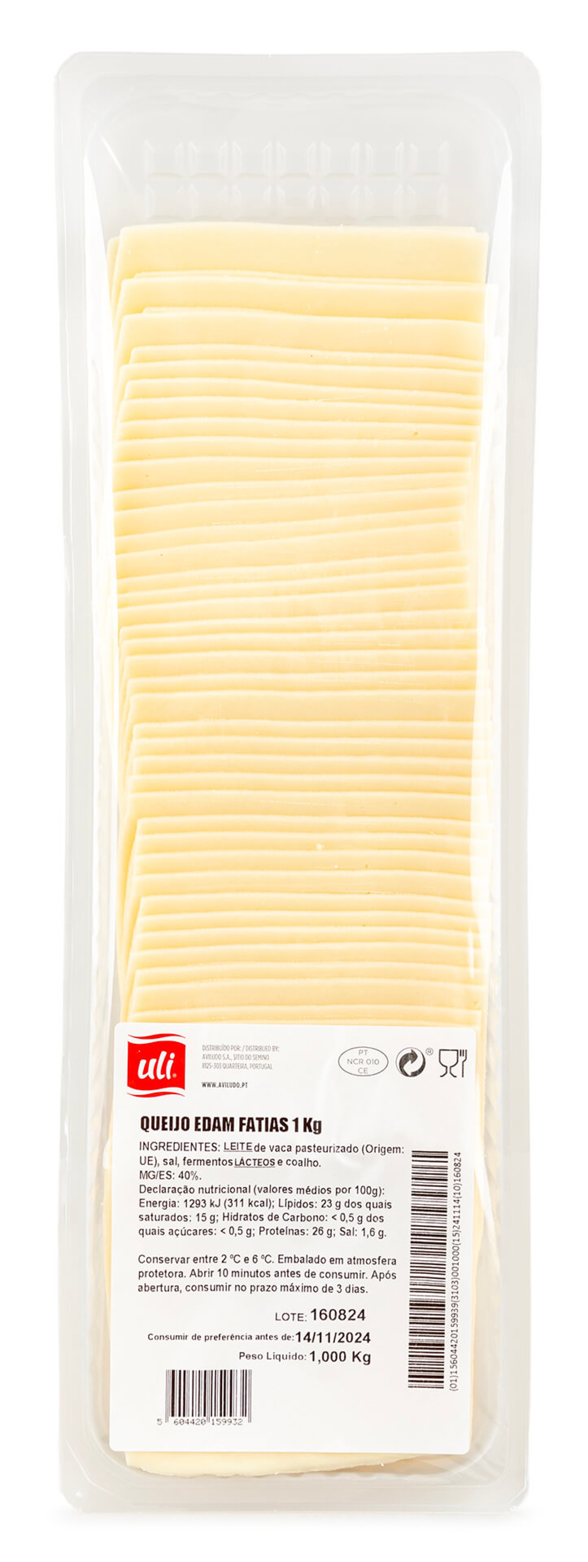 Queijo Edam Fatiado Uli 1 kg