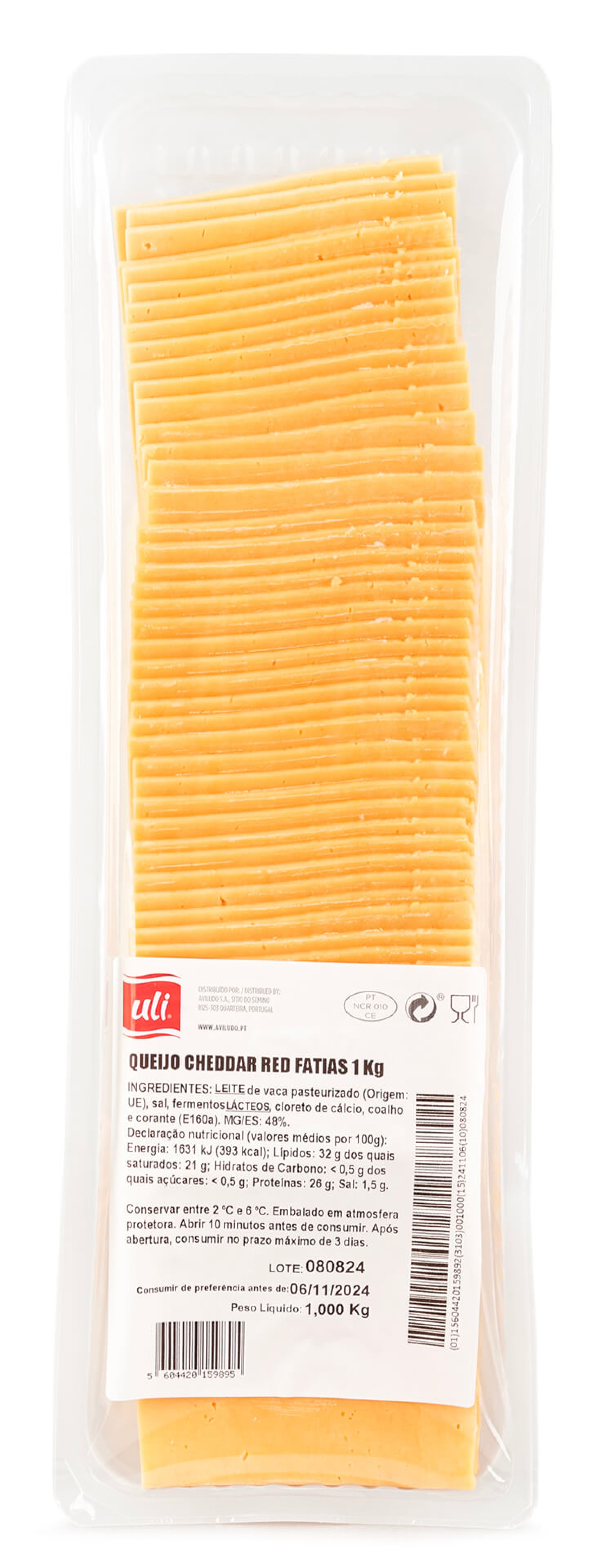 Queijo Cheddar Red Fatiado Uli 1 kg