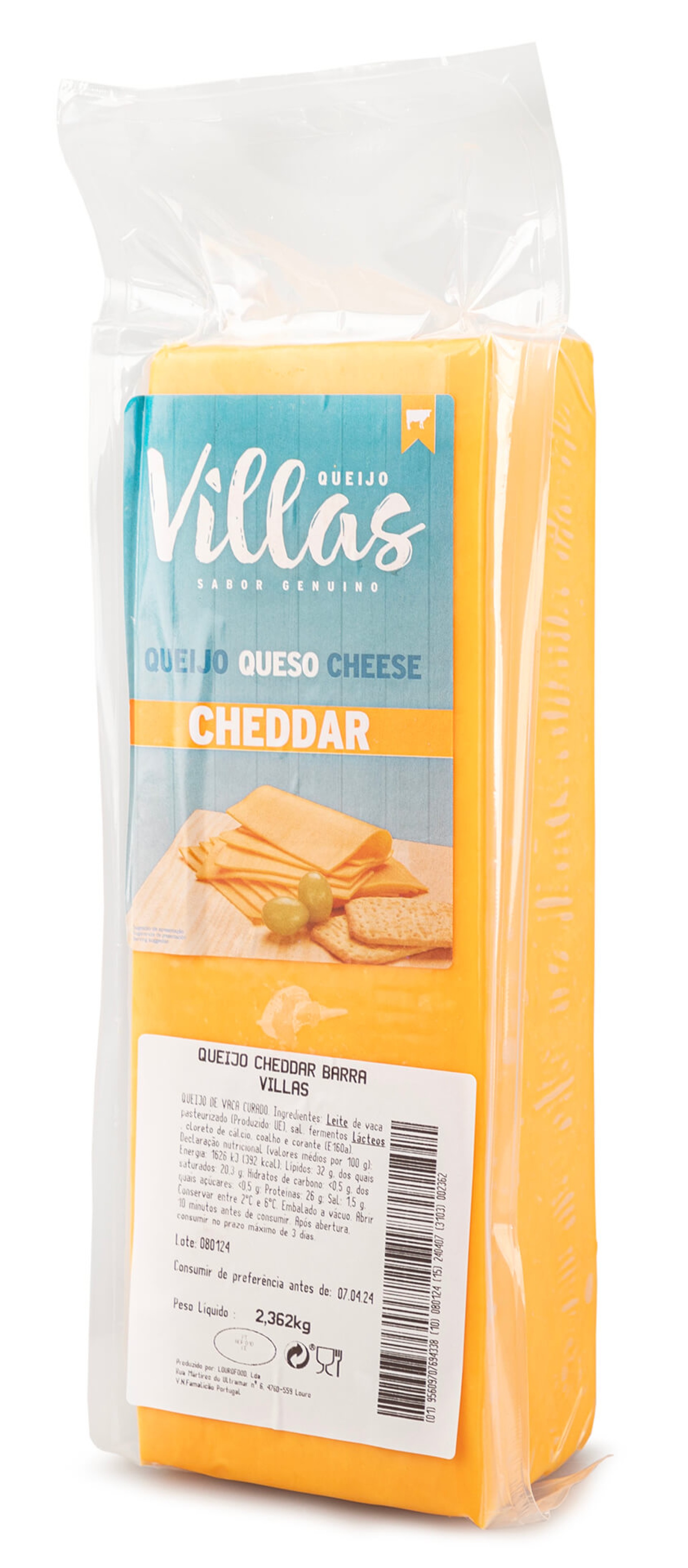 Queijo Cheddar Barra kg