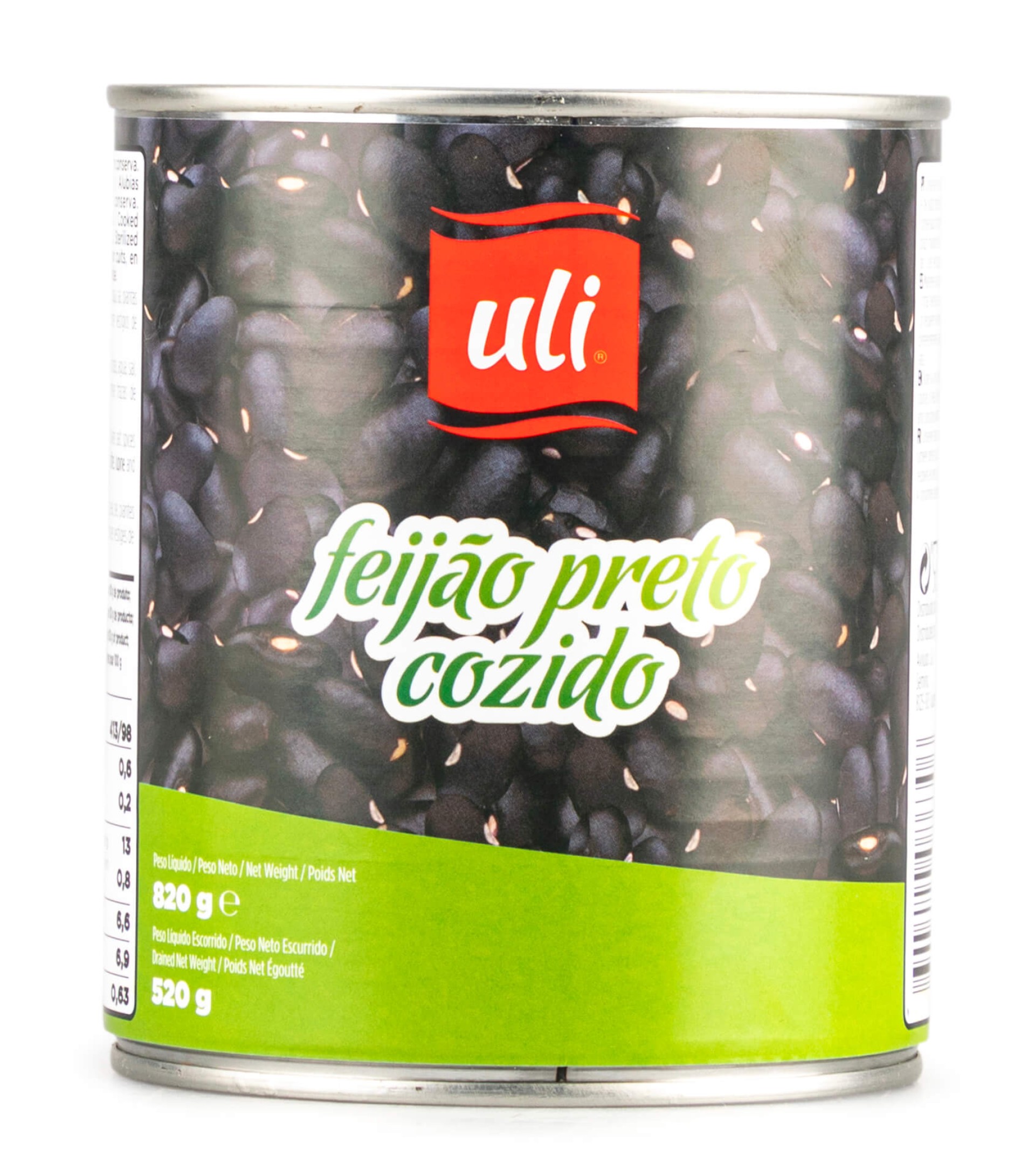 Feij�o Preto Cozido Uli 12x820 g