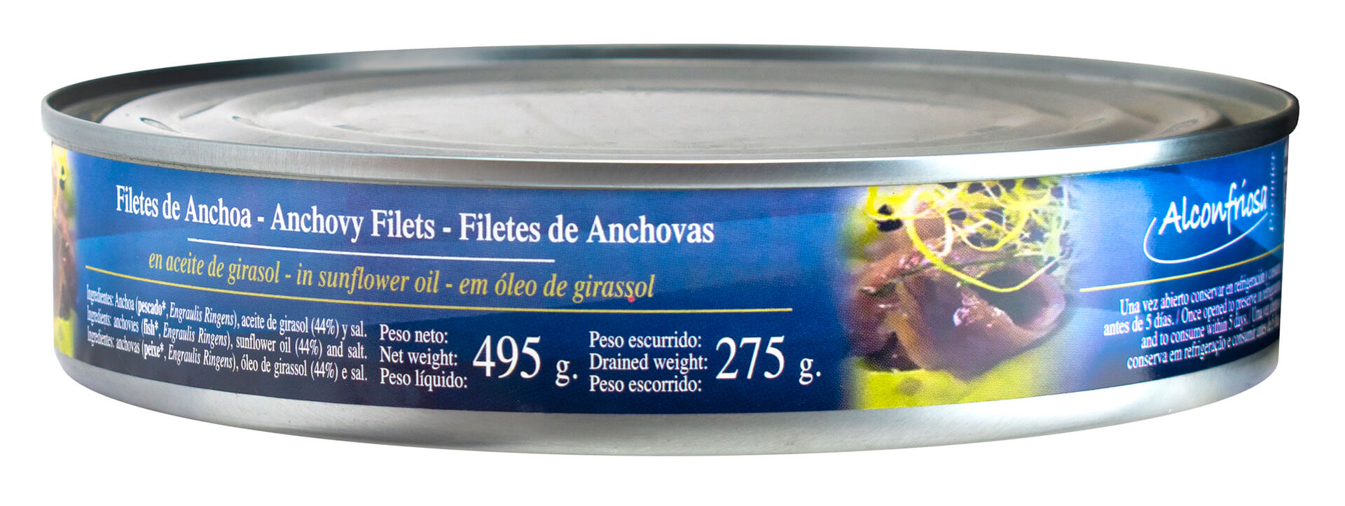Filete Anchovas Alconfriosa Lata 495 g Filete Anchovas Alconfriosa Lata 495 g