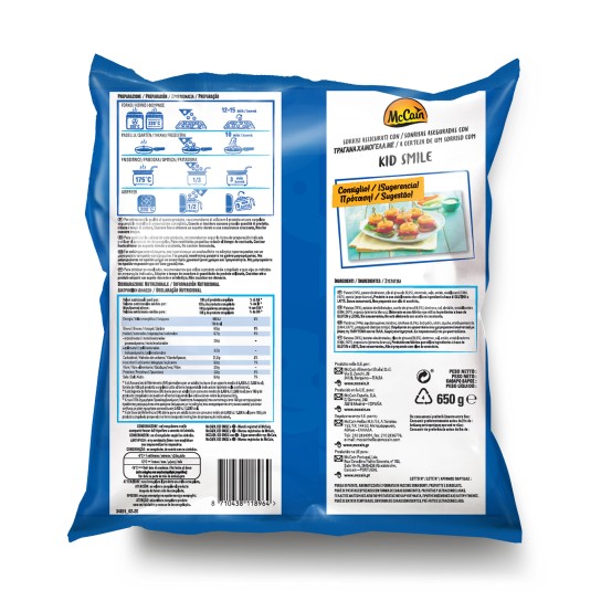 Batata Kid Smile Congelada McCain 12x650 g
