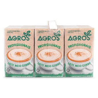 Leite UHT Meio Gordo Agros Profissional 6x1 l