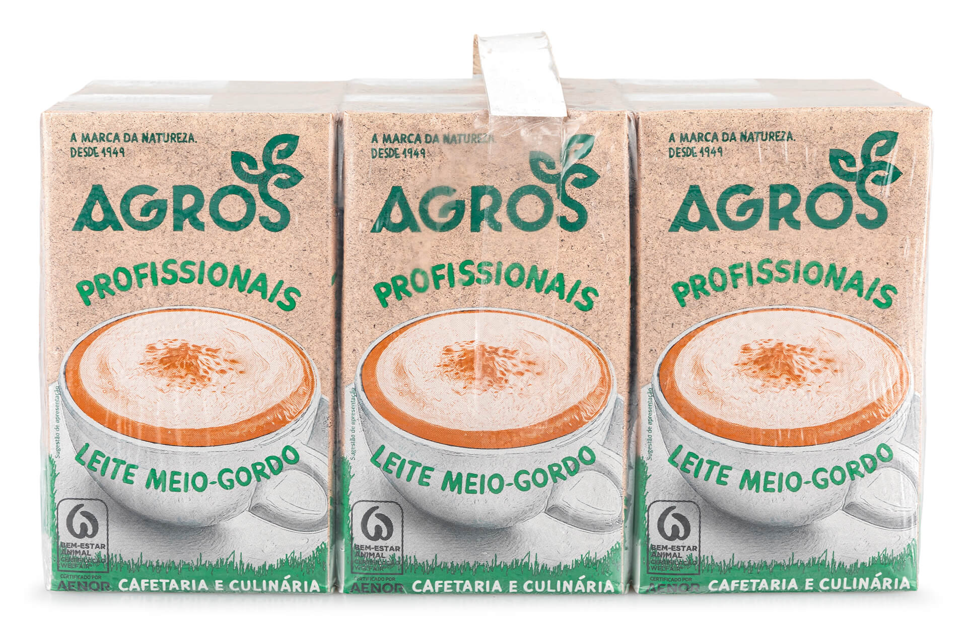 Leite UHT Meio Gordo Agros Profissional 6x1 l Leite UHT Meio Gordo Agros Profissional 6x1 l