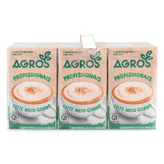 Leite UHT Meio Gordo Agros Profissional 6x1 l