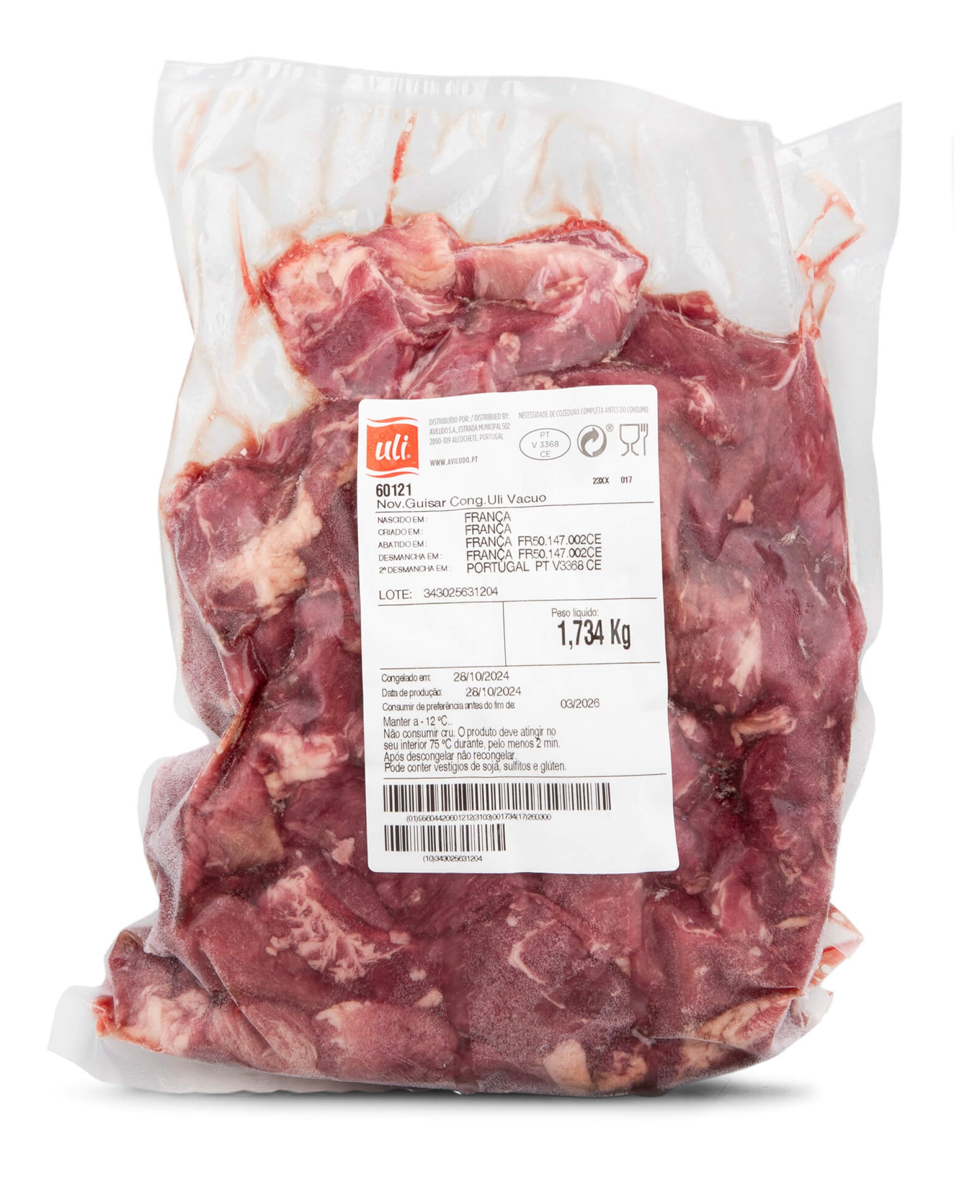 Novilho Guisar Congelado Uli V�cuo