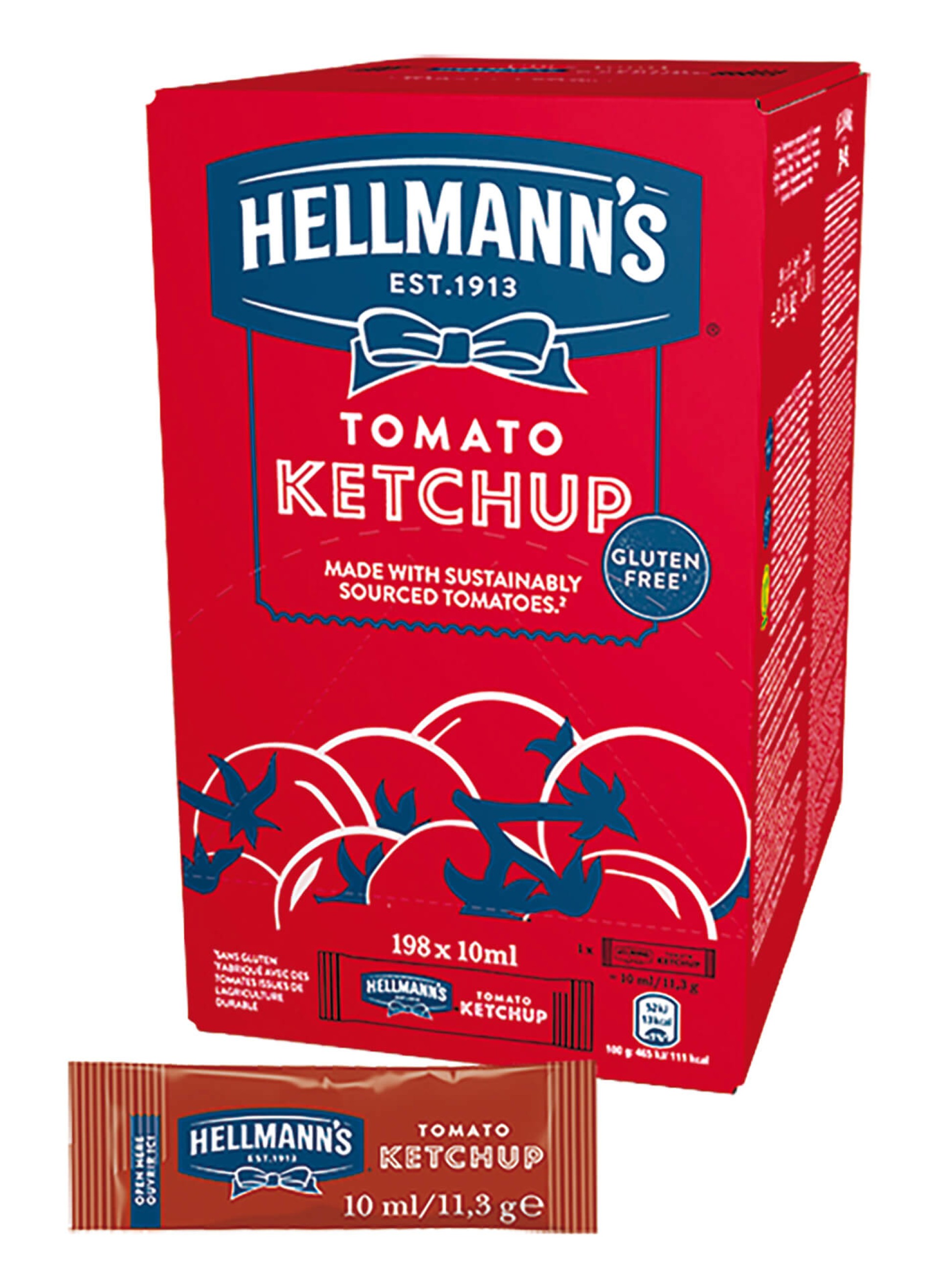 Ketchup Hellmann's Doses 198x10 ml Ketchup Hellmann's Doses 198x10 ml