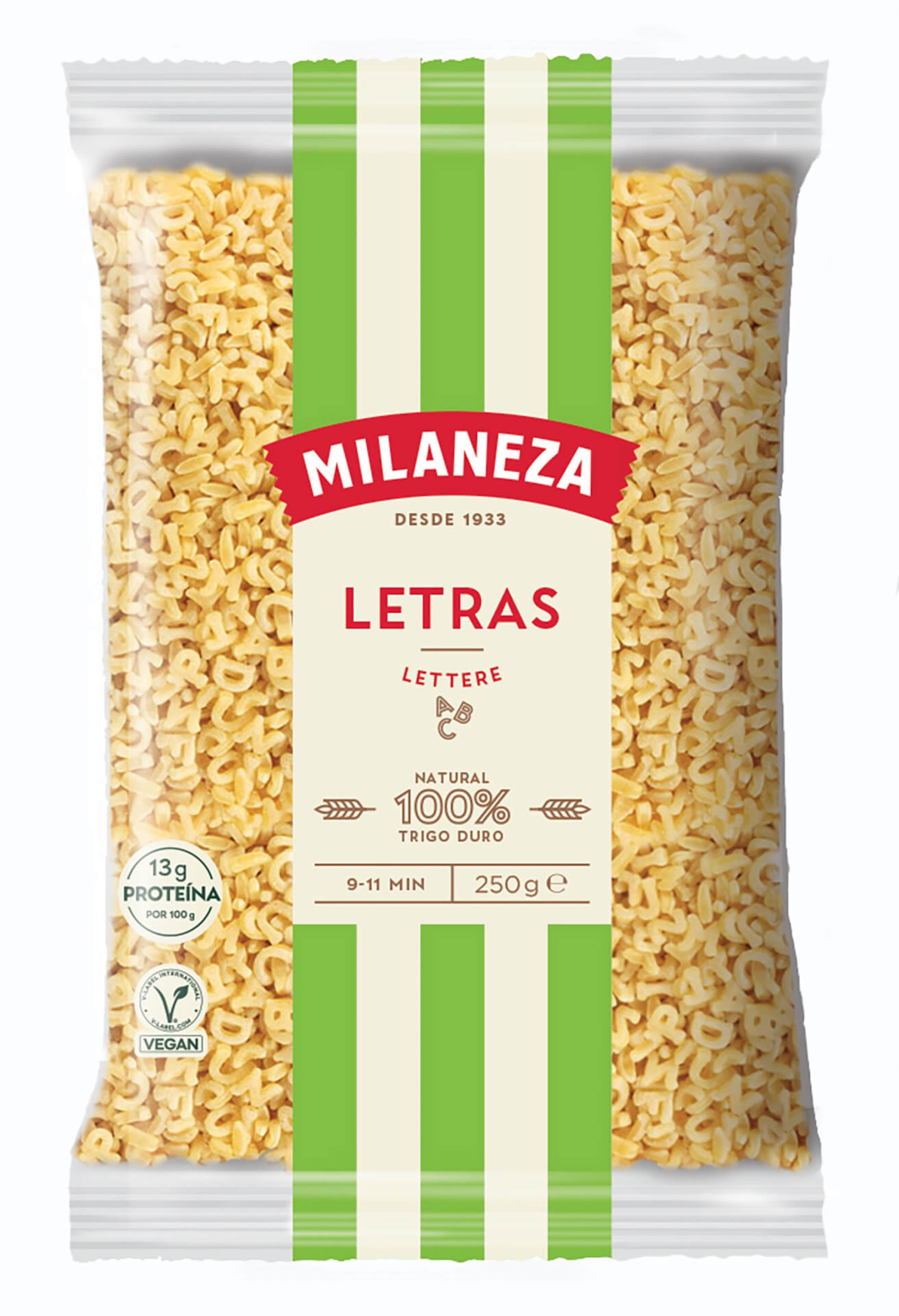 Massa Letras Milaneza 28x250 g