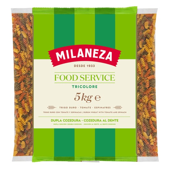 Massa Espirais Tricolores Milaneza 5 kg Massa Espirais Tricolores Milaneza 5 kg
