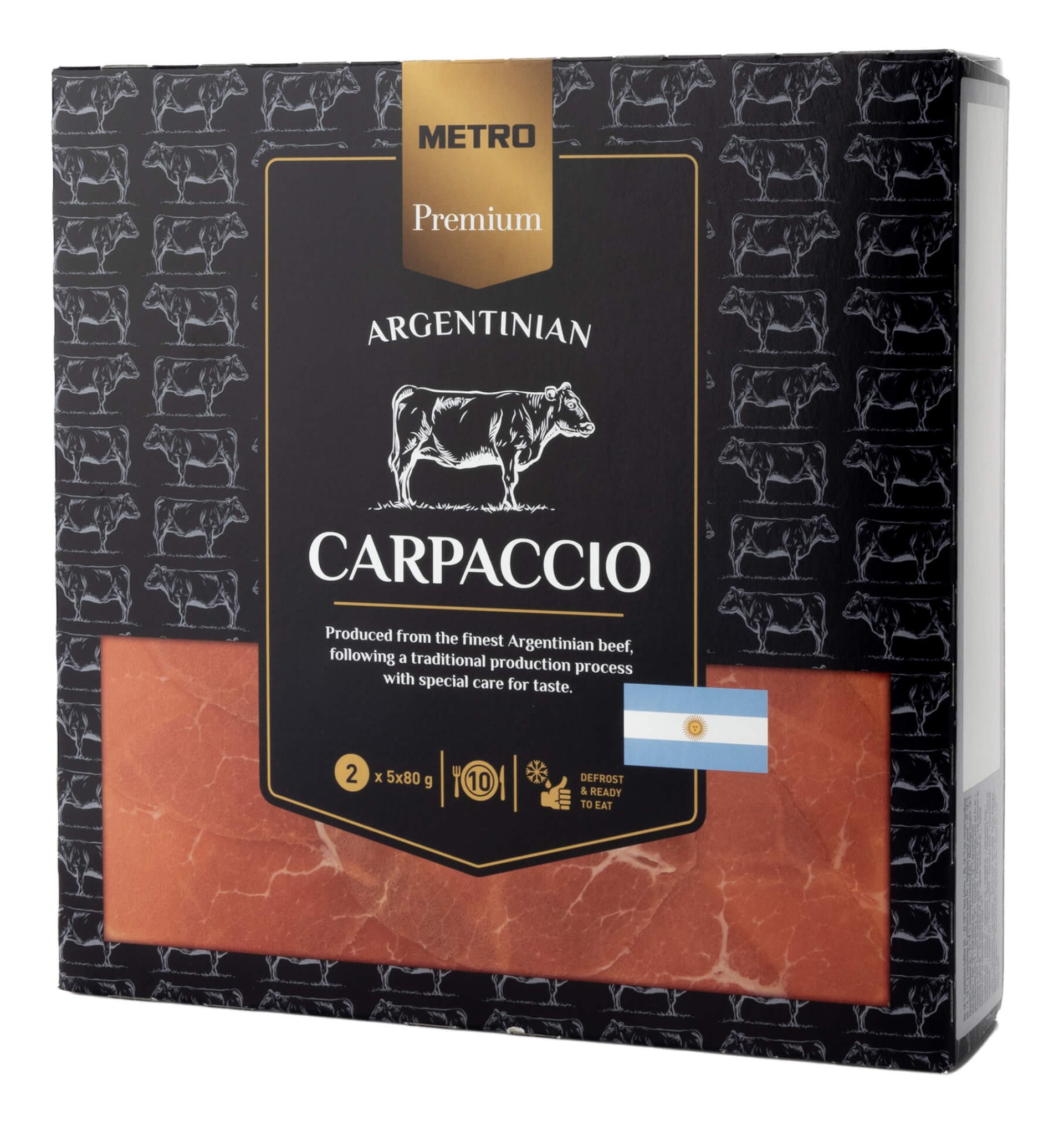 Novilho Carpaccio Congelado METRO Premium 2x(5x80 g) Novilho Carpaccio Congelado METRO Premium 2x(5x80 g)
