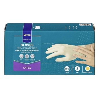 Luvas Latex Brancas Tamanho S METRO Profissional Emb. 100 Un
