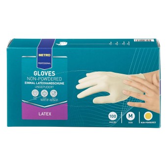 Luvas Latex Brancas Tamanho M METRO Profissional Emb. 100 Un