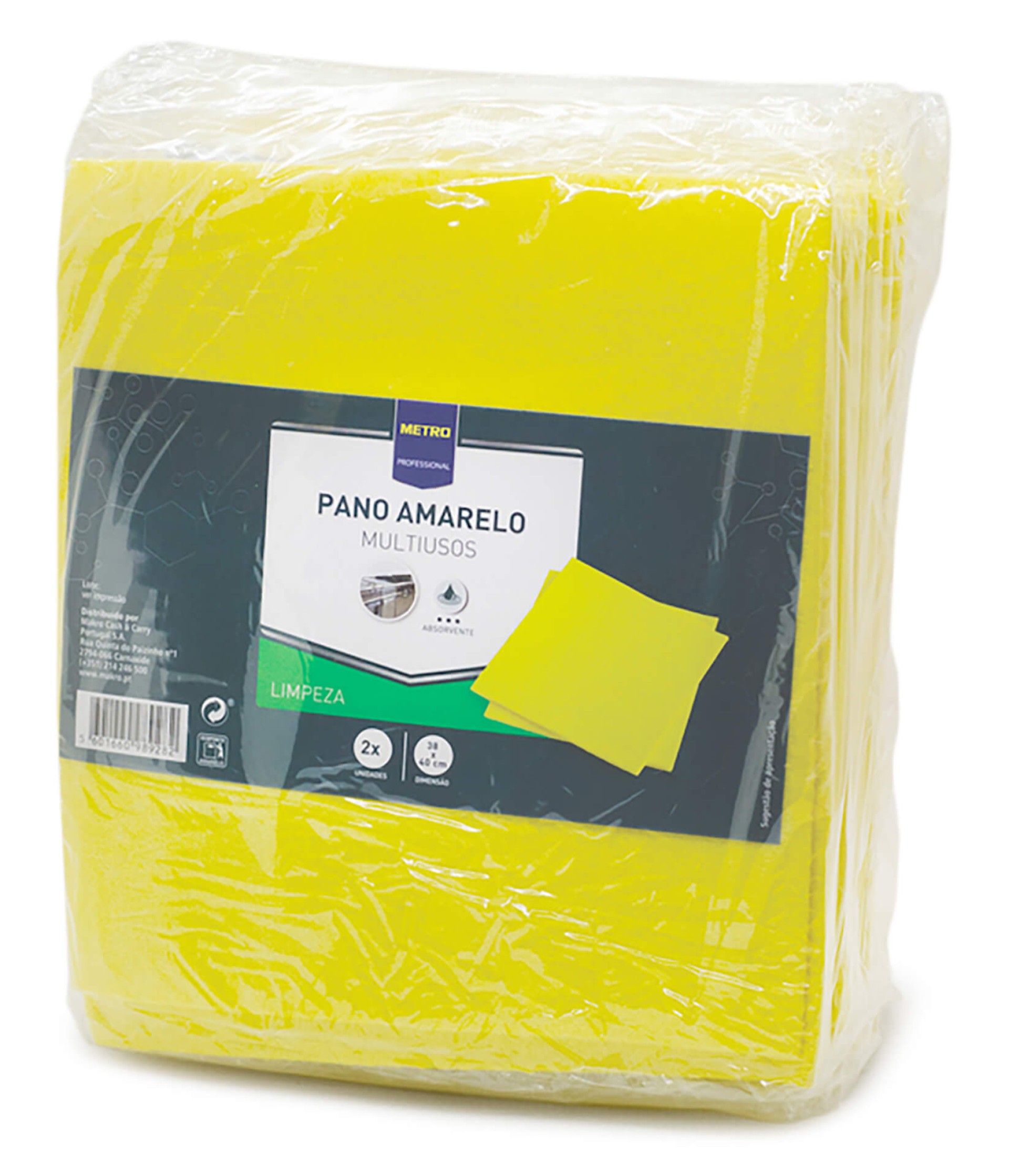 Pano Amarelo Multiusos 38X40 cm METRO Profissional Emb. 20 Un Pano Amarelo Multiusos 38X40 cm METRO Profissional Emb. 20 Un