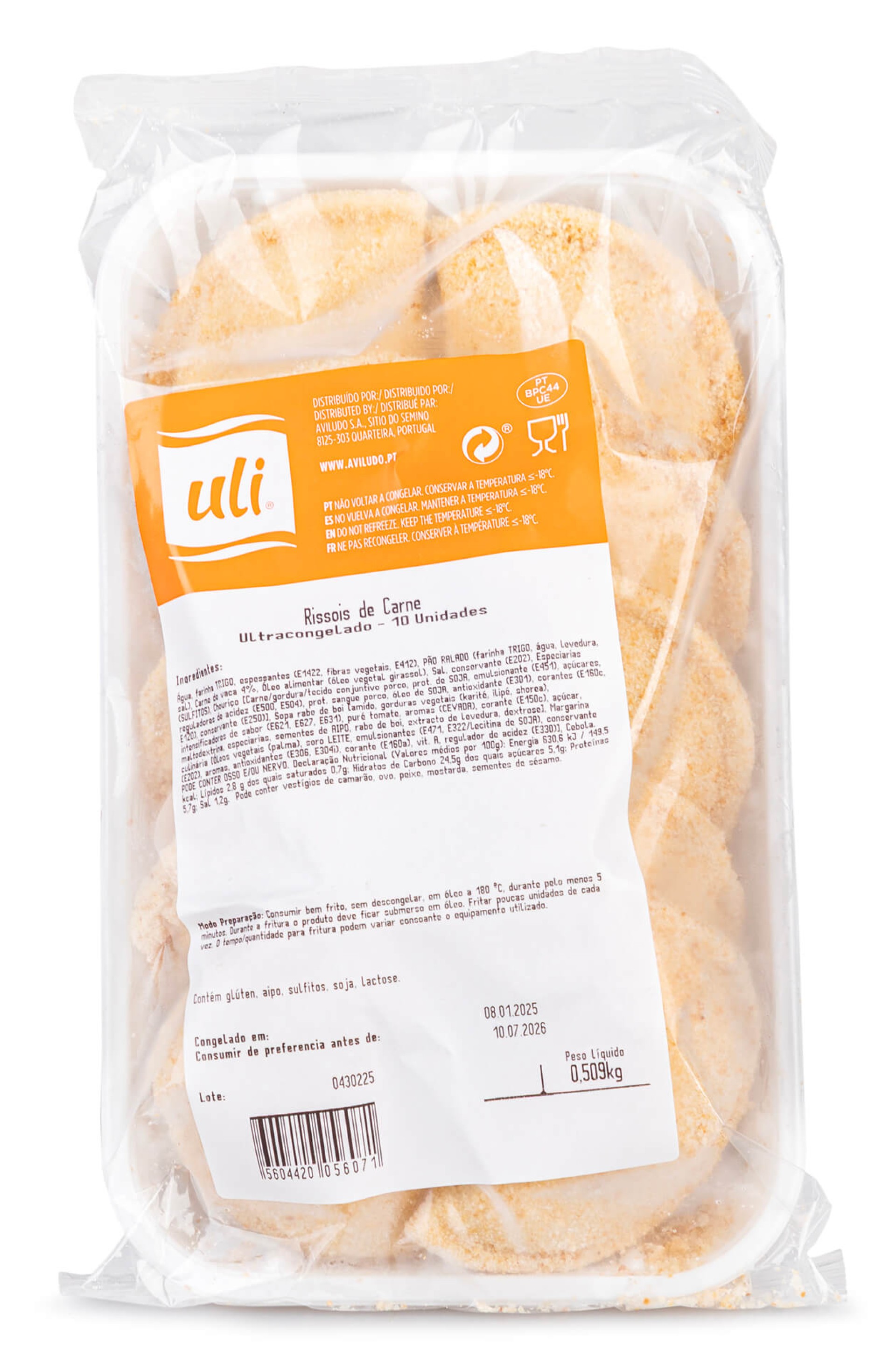 Rissóis Carne Congelados Uli 8x10 Un Rissóis Carne Congelados Uli 8x10 Un