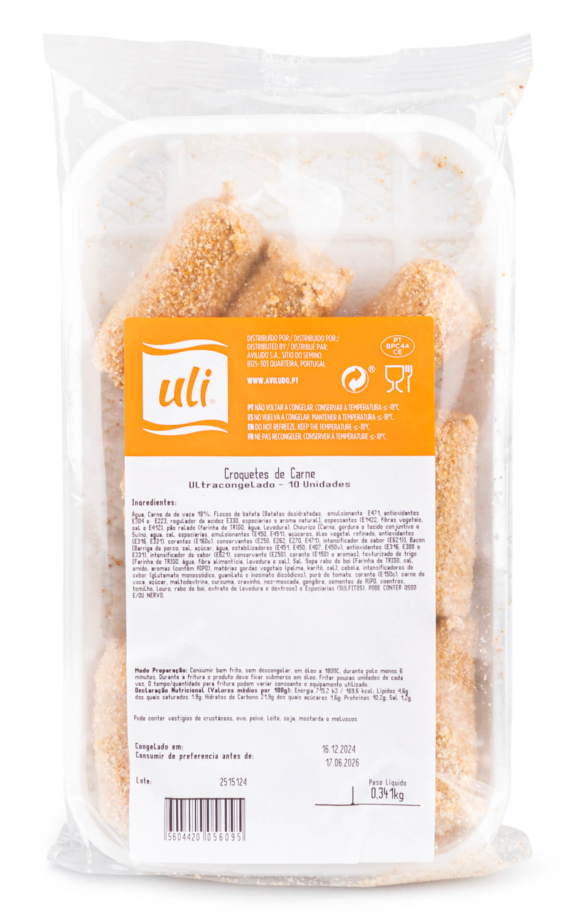 Croquetes Carne Congelados Uli 8x10 Un