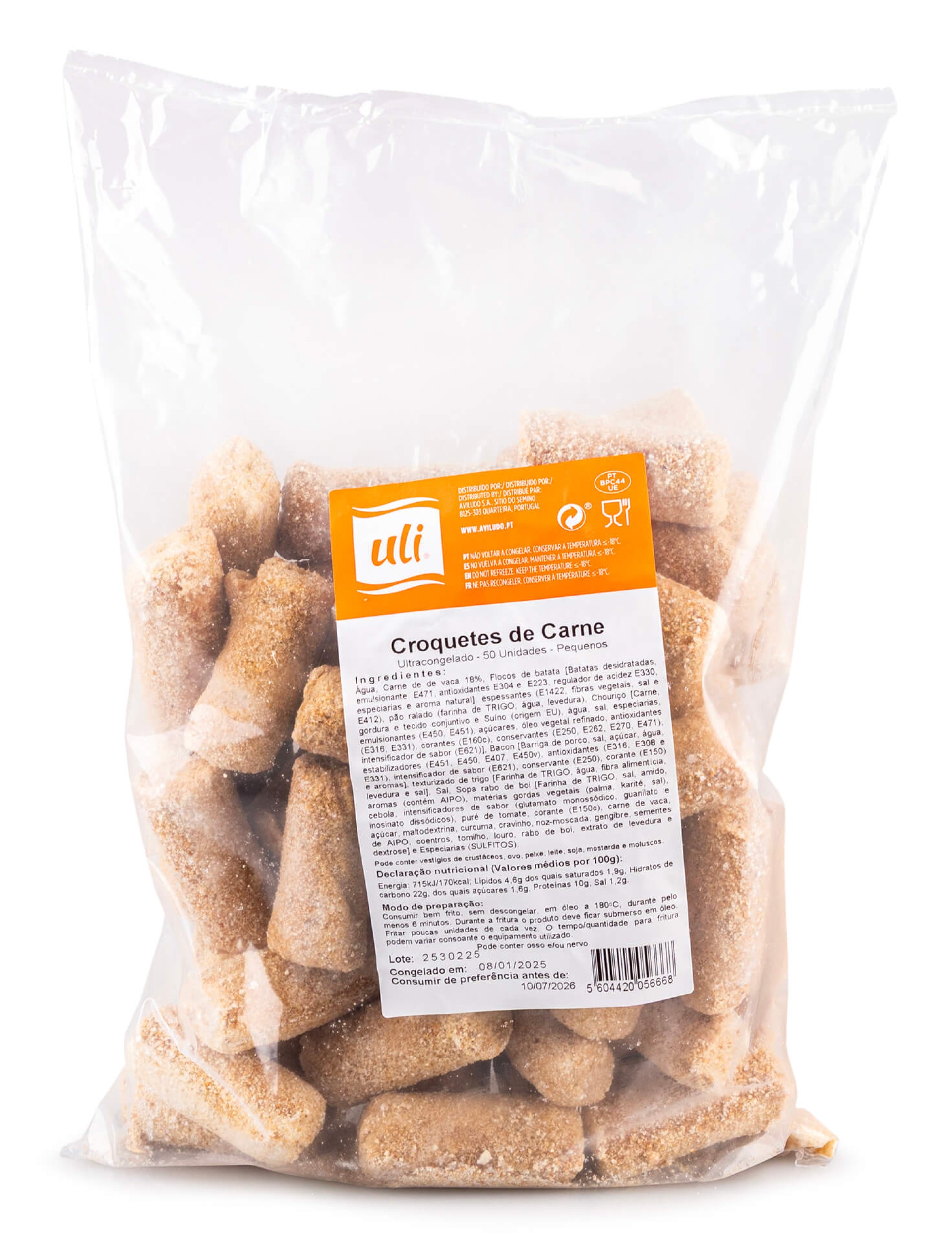 Croquetes Carne Congelados Uli Cx 100 Un