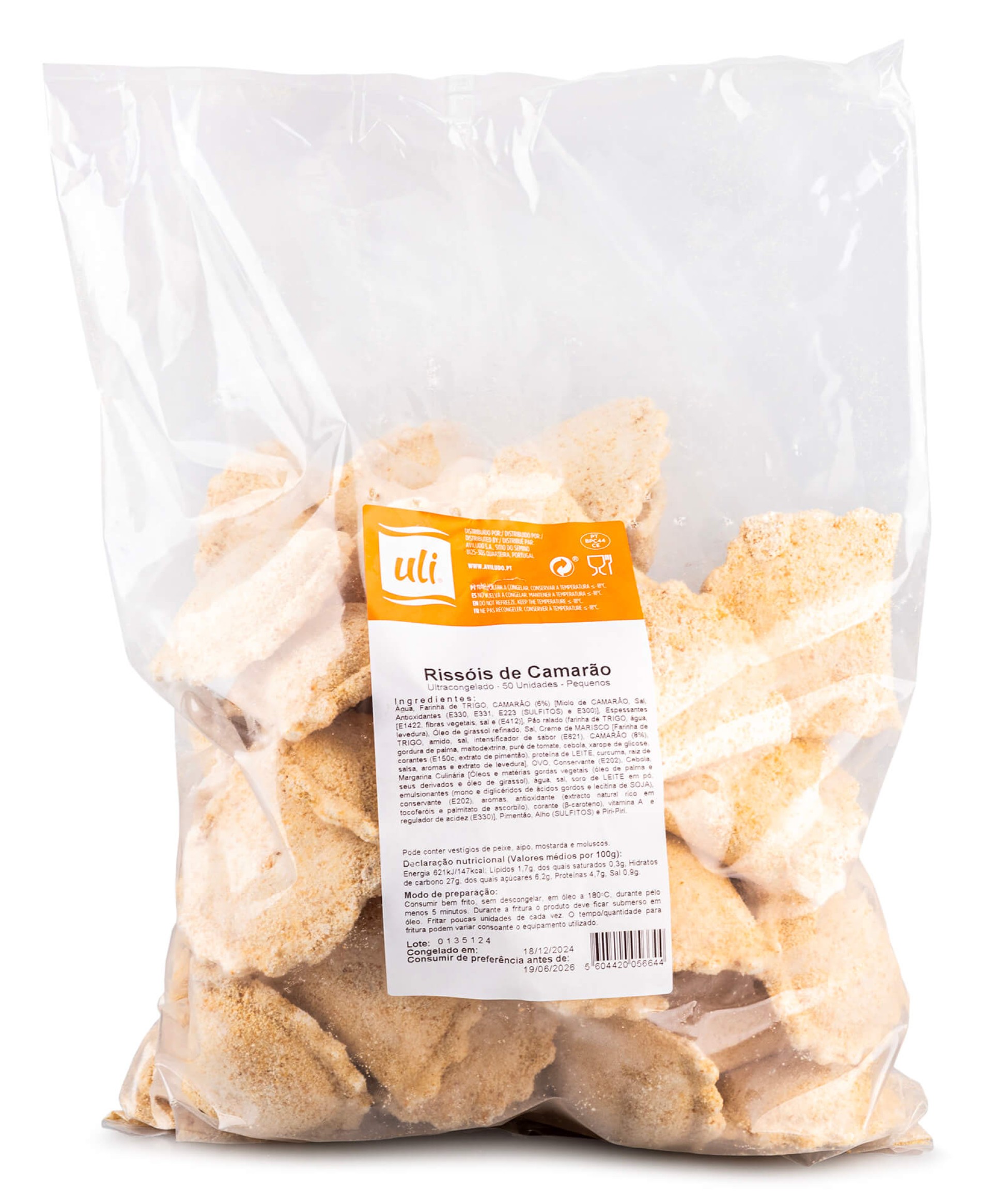 Rissóis Camarão Congelados Uli Cx 100 Un Rissóis Camarão Congelados Uli Cx 100 Un