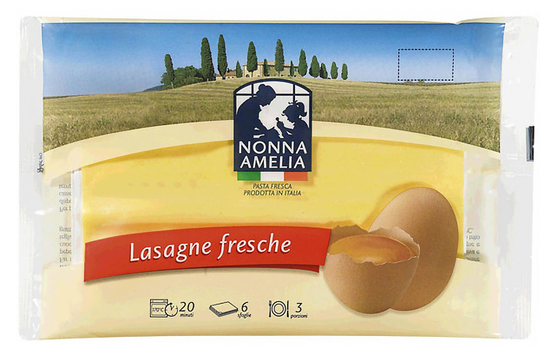 Massa Folhas Lasanha Fresca Nonna Amelia 12x250 g