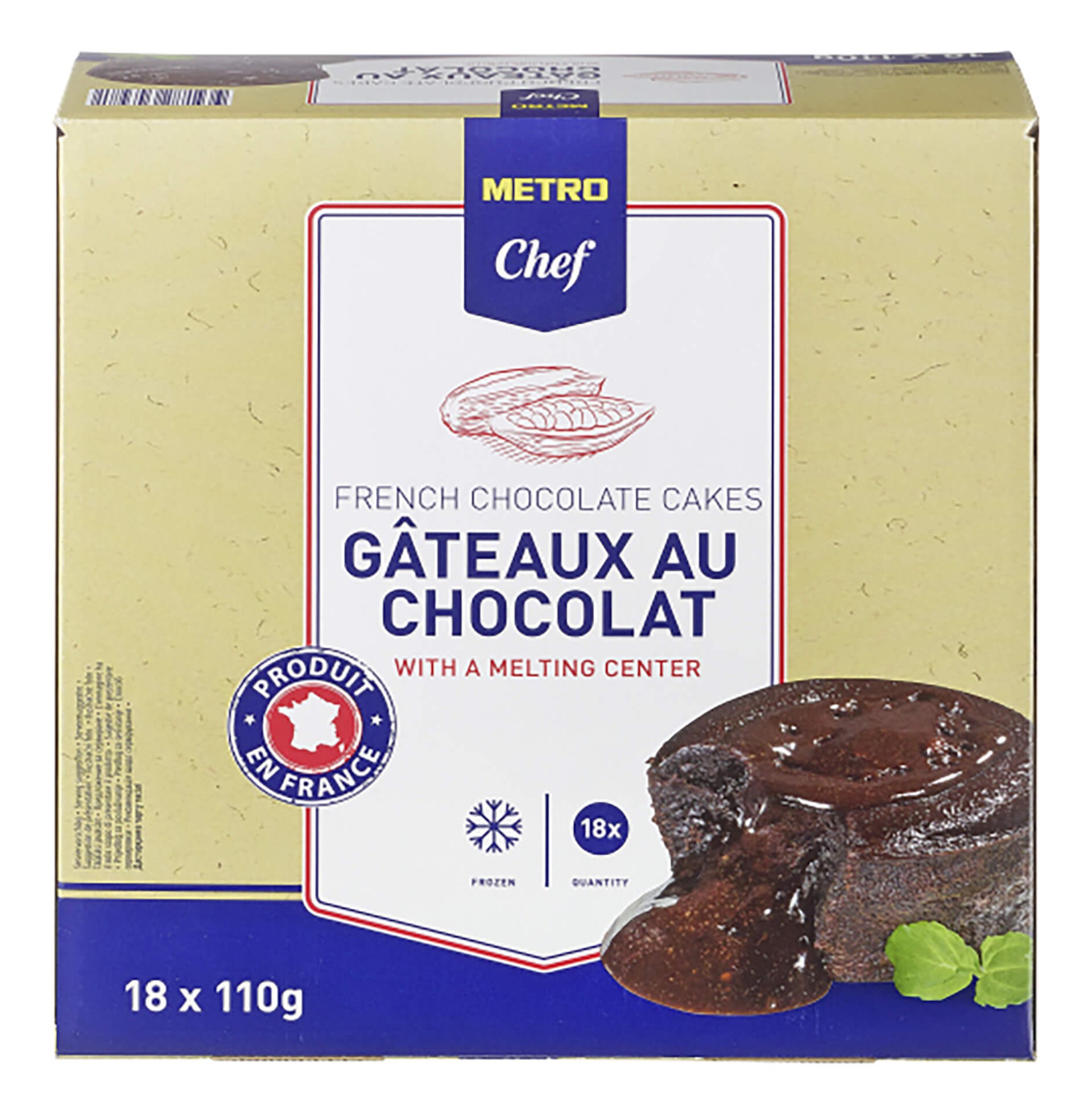 Petit Gateau Congelado METRO Chef 18x110 g Petit Gateau Congelado METRO Chef 18x110 g