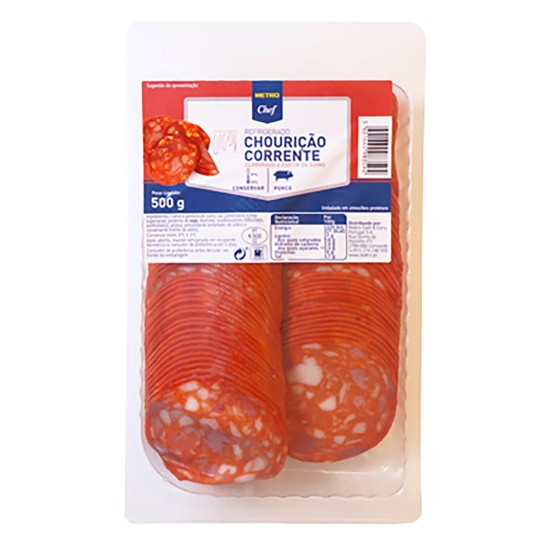 Chouri��o Corrente Fatiado METRO Chef 500 g