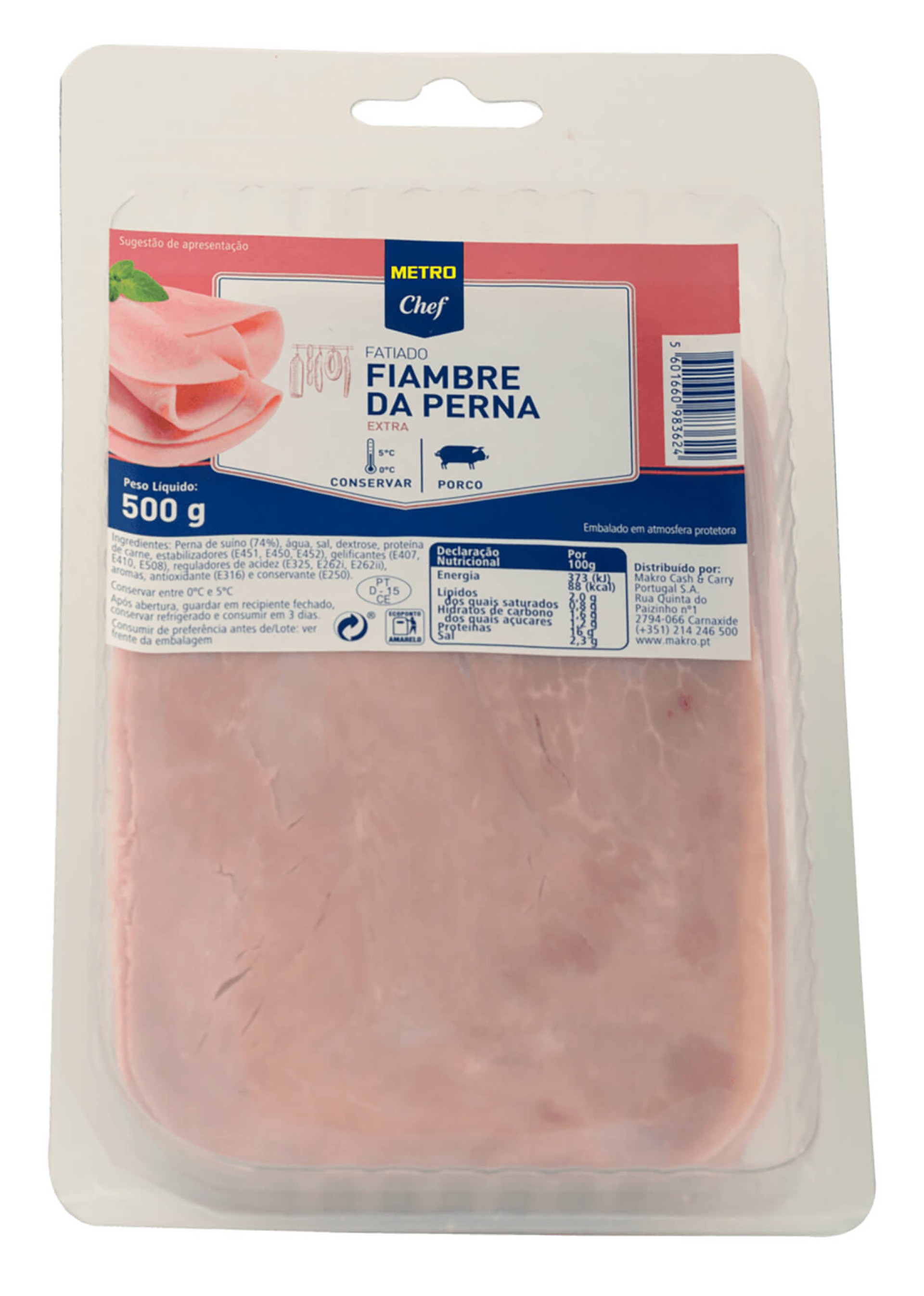 Fiambre Perna Extra Fatiado METRO Chef 500 g Fiambre Perna Extra Fatiado METRO Chef 500 g