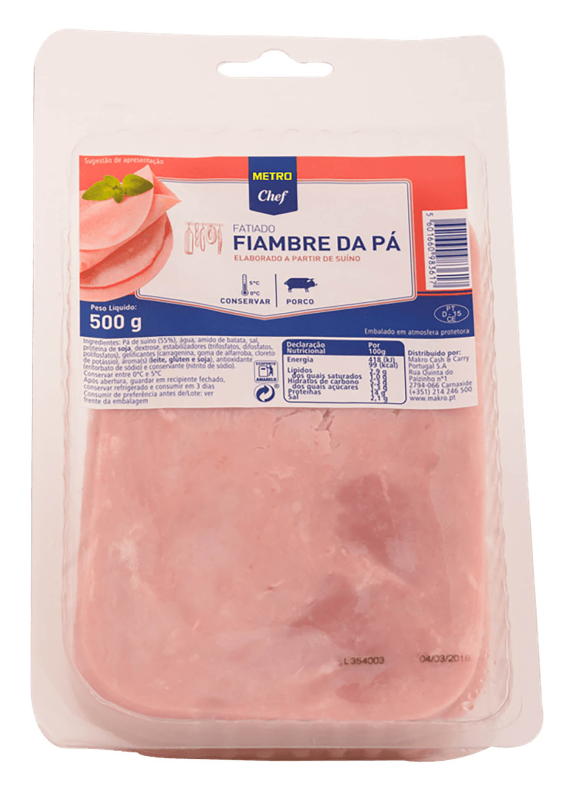Fiambre P� Fatiado METRO Chef 500 g