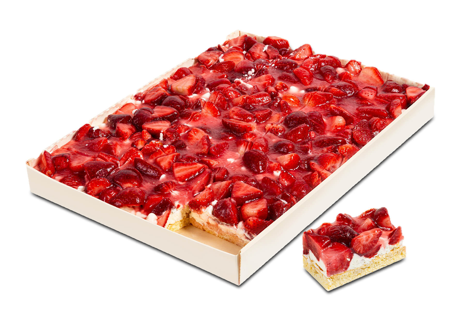 Bolo Morango Retangular Congelado Vandermoortele 3x2,880 kg Bolo Morango Retangular Congelado Vandermoortele 3x2,880 kg