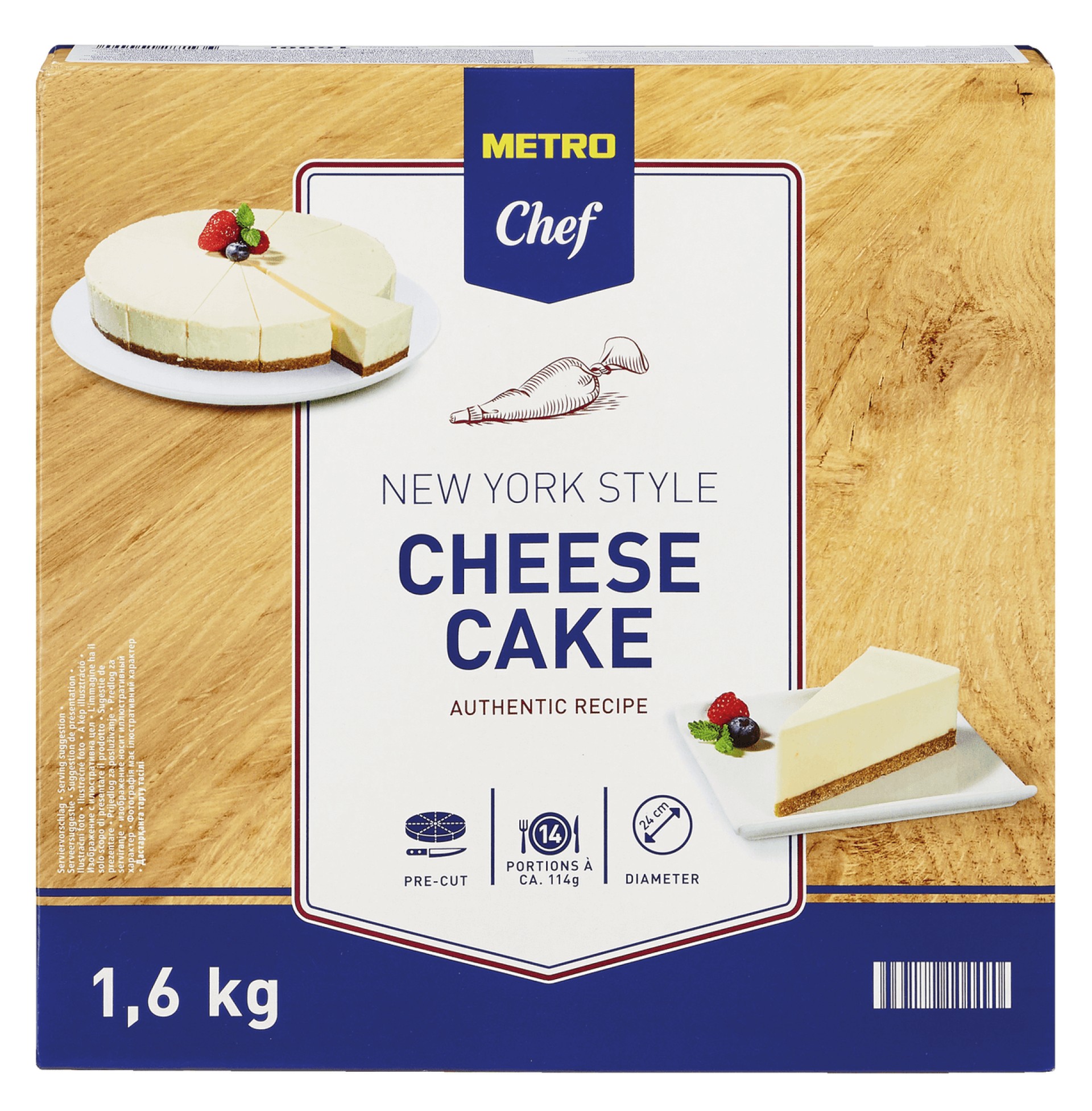 Cheesecake Estilo New York Congelado METRO Chef Cx 1,6 kg