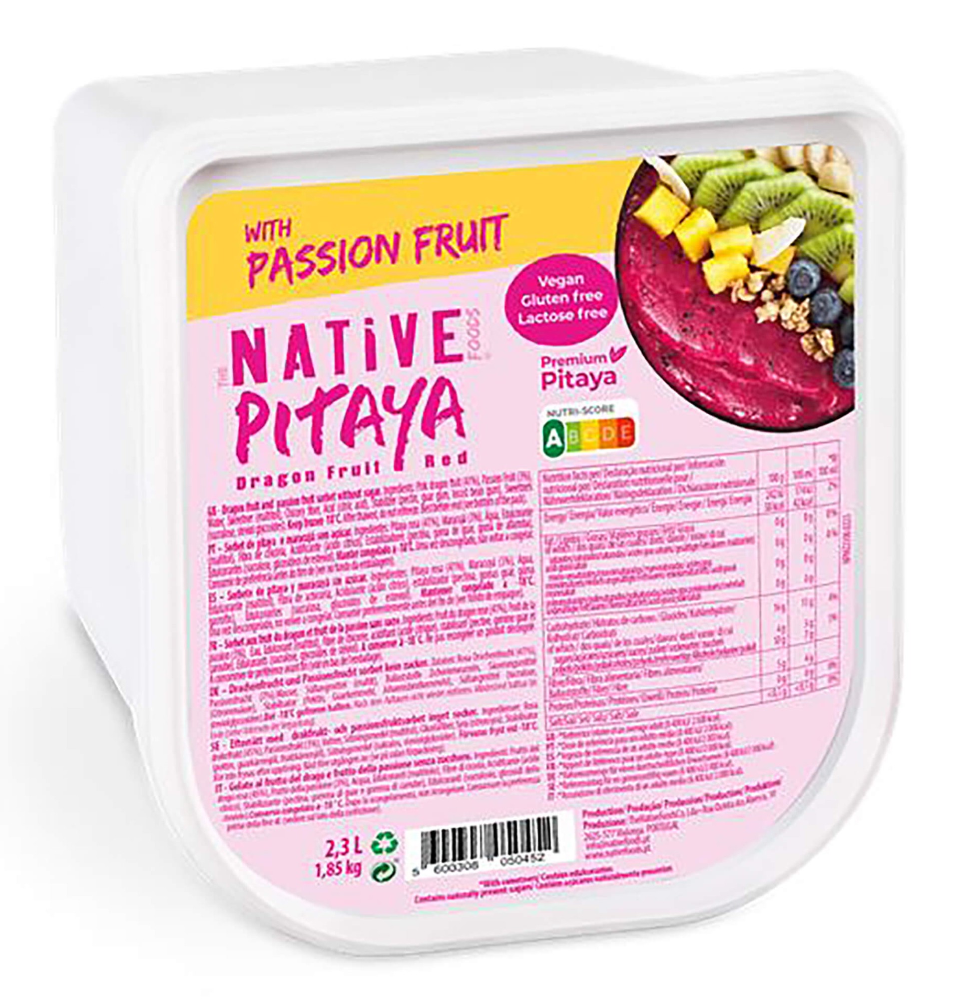 Sorbet Pitaia Maracuj� Zero A��car Congelado 2x2,3 l