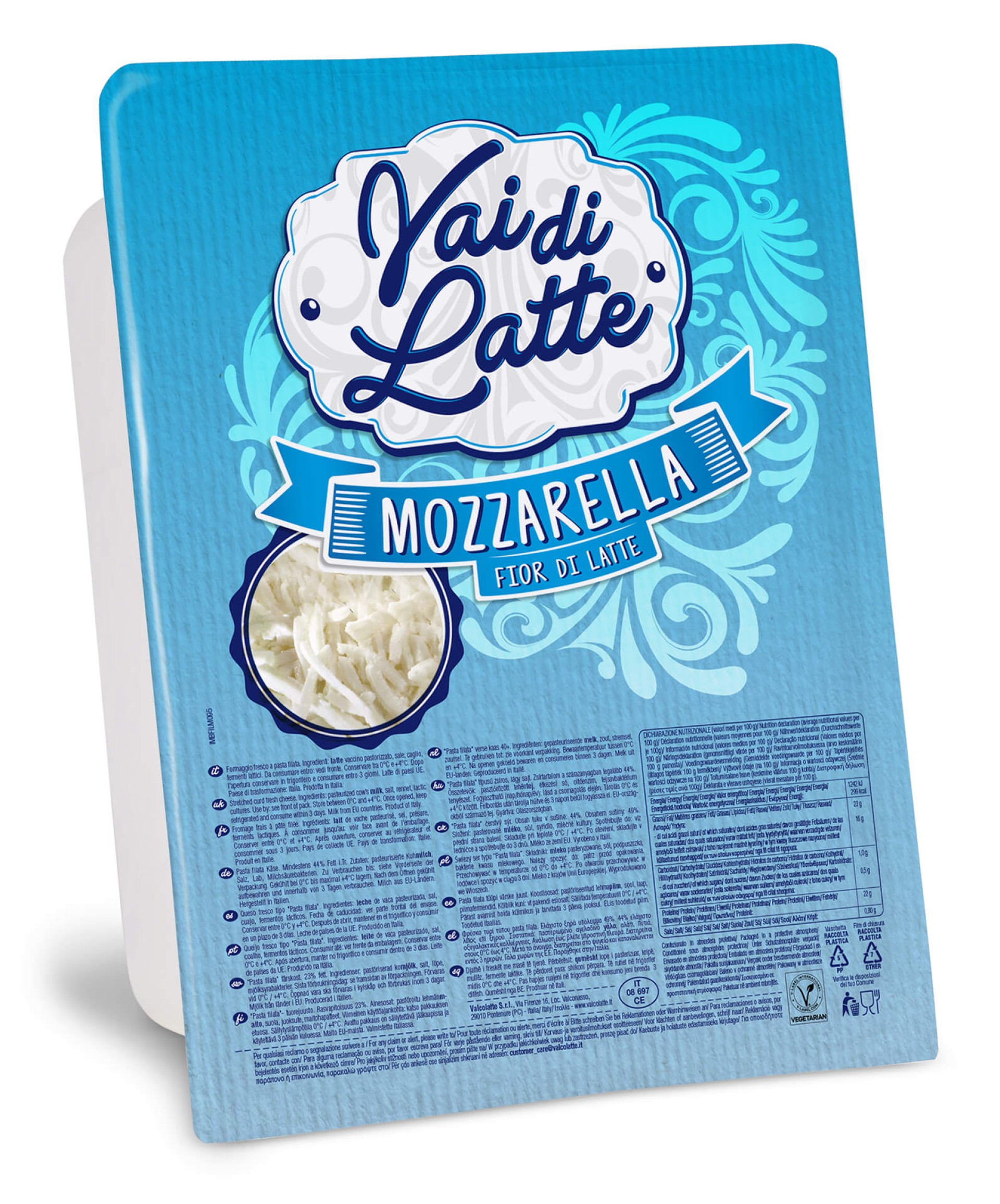 Queijo Mozzarella Ralado Fior di Latte 2,5 kg Queijo Mozzarella Ralado Fior di Latte 2,5 kg