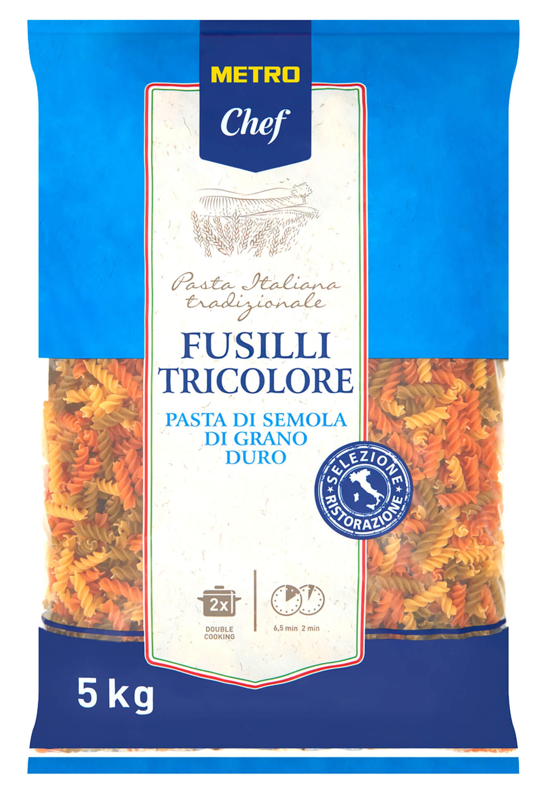 Massa Fusilli Tricolor METRO Chef 5 kg