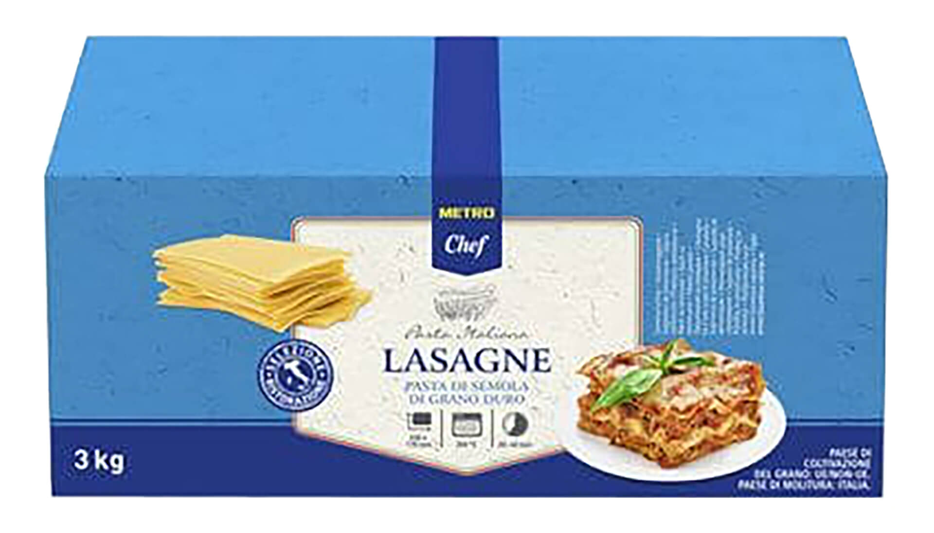 Massa Lasanha Gastro METRO Chef  3kg