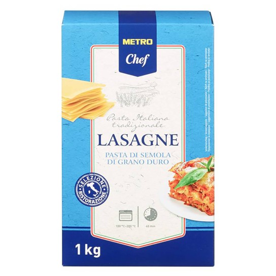 Massa Lasanha Gastro METRO Chef 9x1 kg